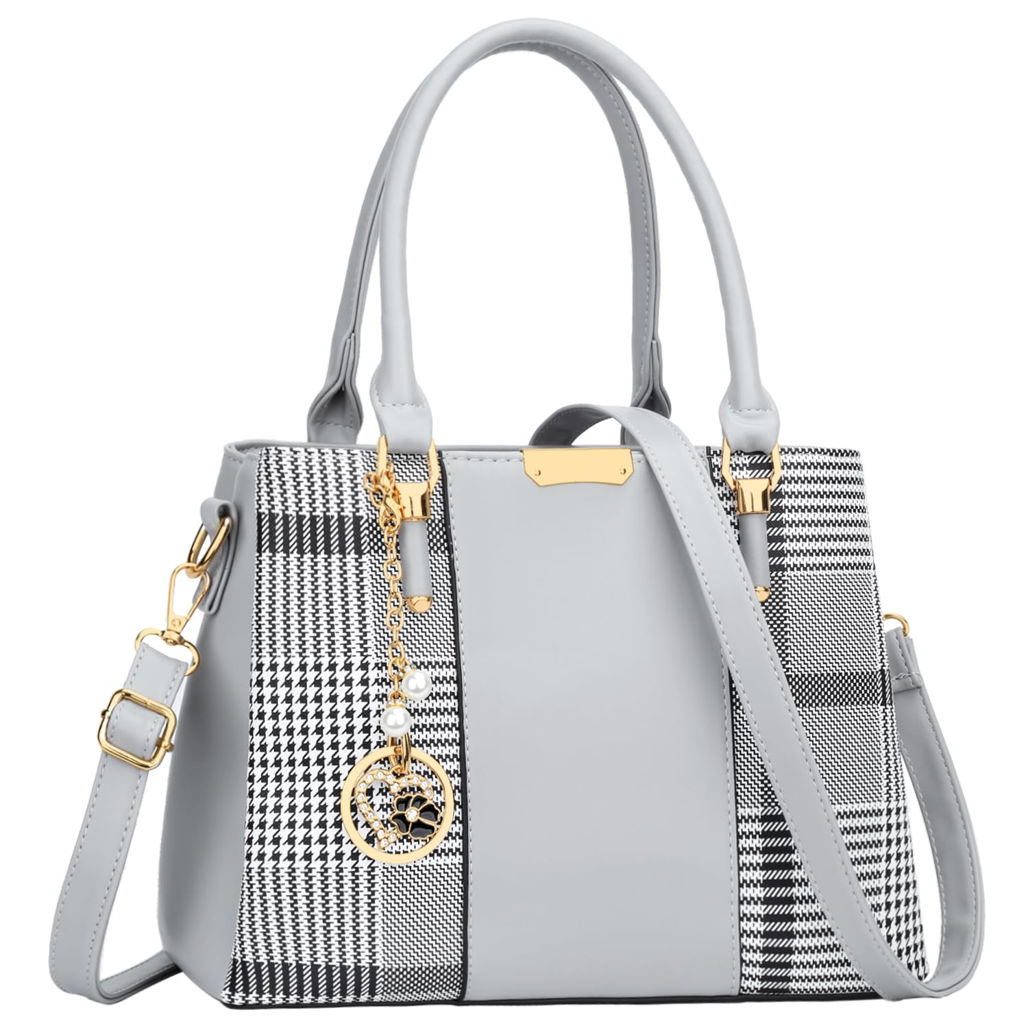 KKXIU 3 Zippered Compartments Purses and Handbags for Women Top Handle Satchel Shoulder Ladies Bags