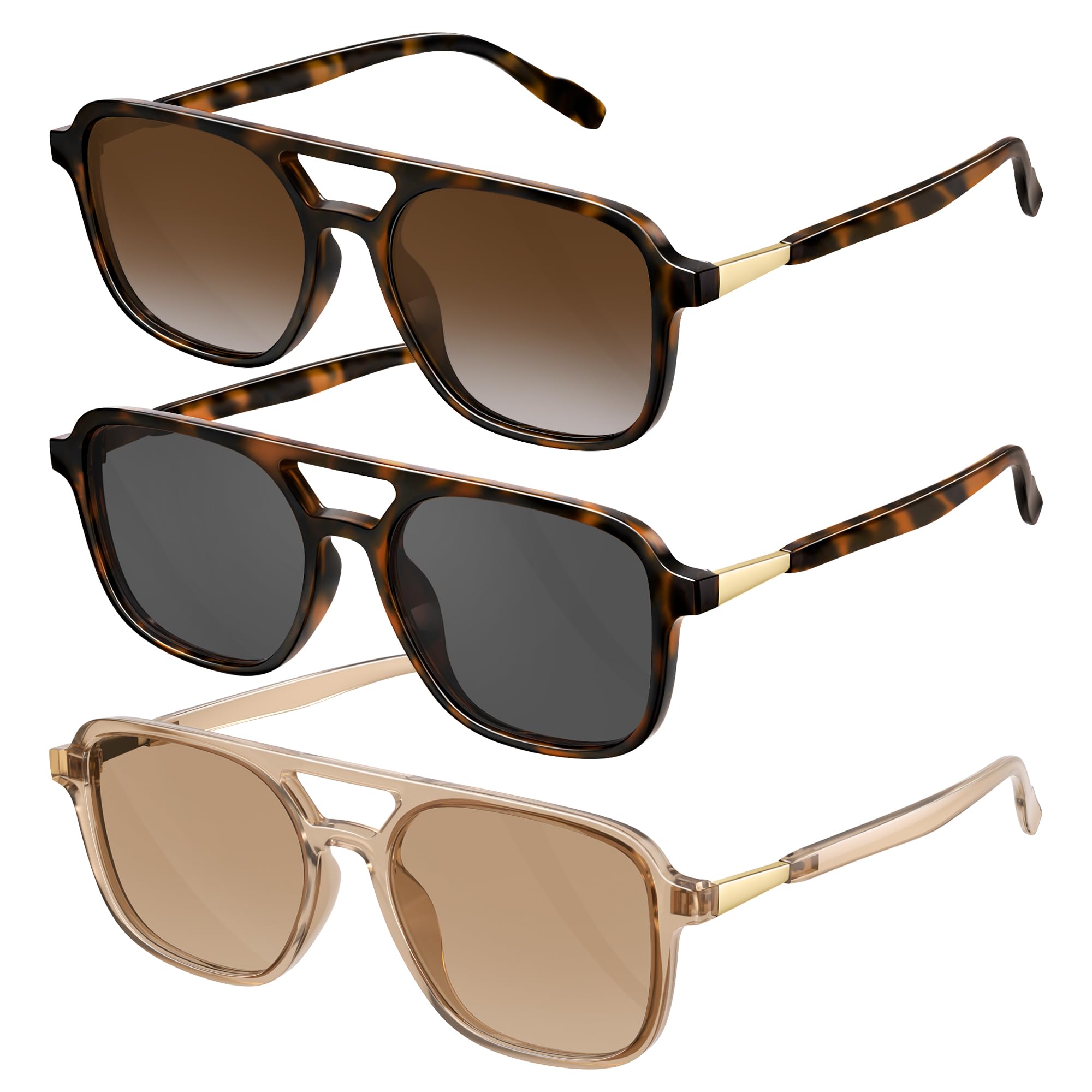 Retro Aviator Sunglasses for Women Men:Polarized Trendy Vintage 70s Rectangle Mens Womens Shades Sun Glasses