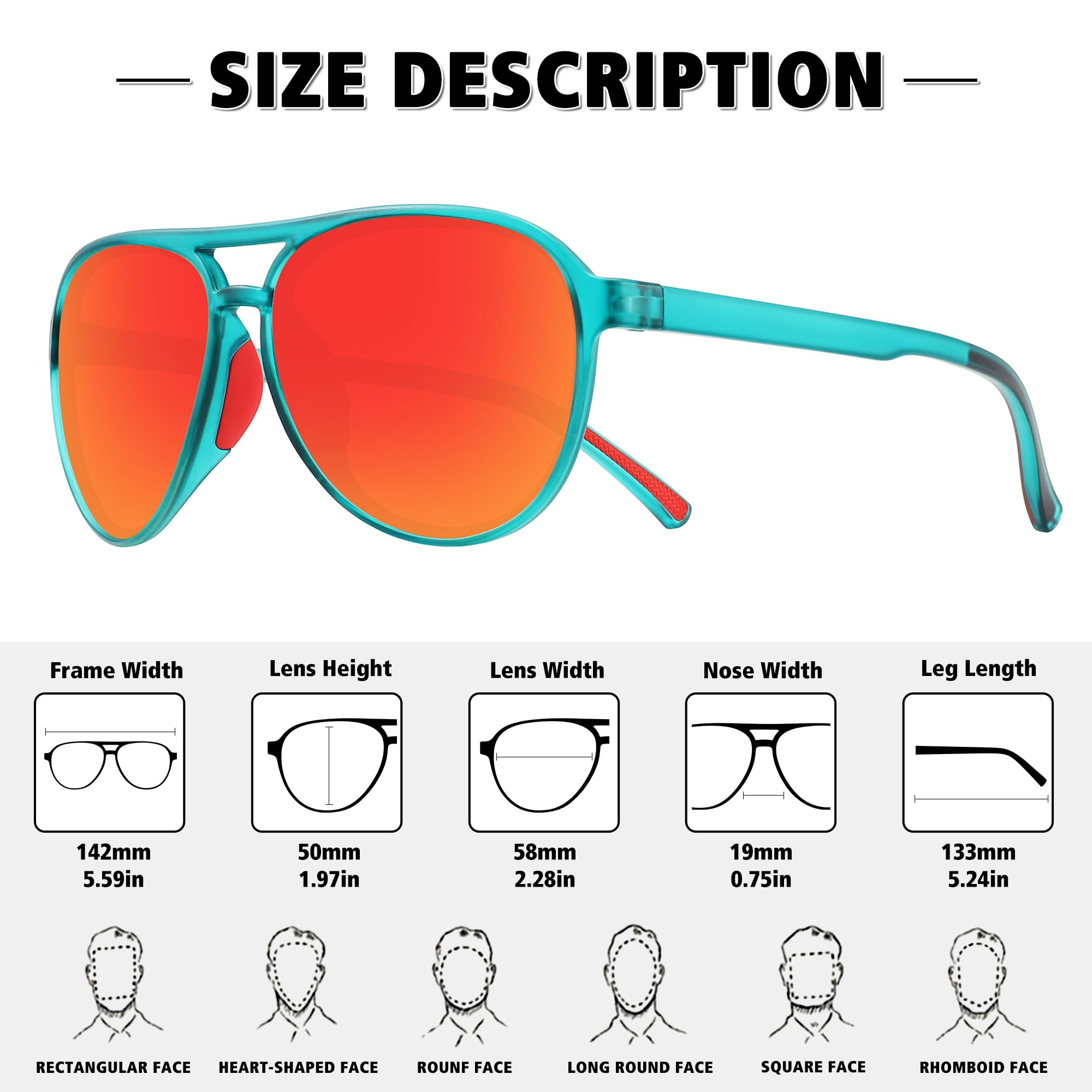 STORYCOAST Polarized Aviator Sunglasses for Men Women Classic Retro Aviators Sports Driving Running Sun Glasses