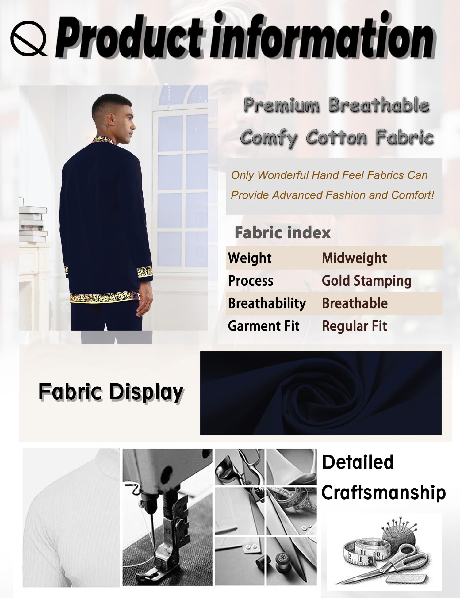 Mens African 2 Piece Set Nigerian Dashiki Metallic Traditional Suit Gold Stamp Printed Shirt and Pants Outfit