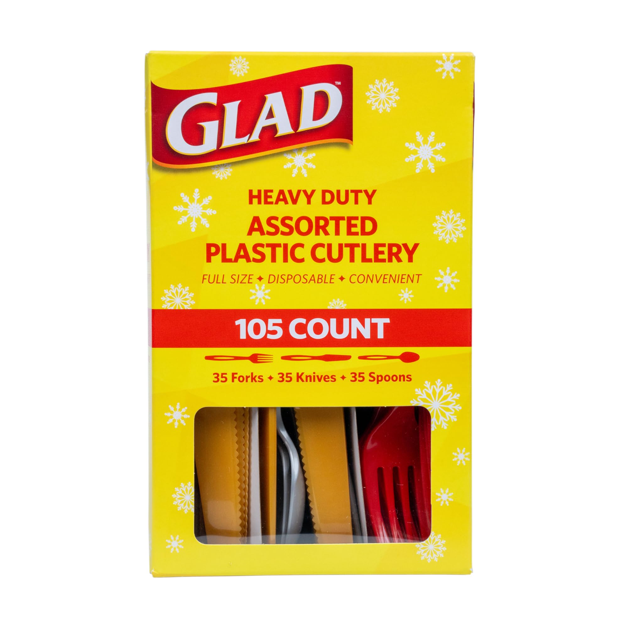 Glad Disposable Cutlery Set - Clear Heavy Duty Plastic Forks, Knives, and Spoons - 240 Piece Plasticware for Parties - Durable, Sturdy Recyclable Utensils - Great for July 4th, Thanksgiving, Christmas
