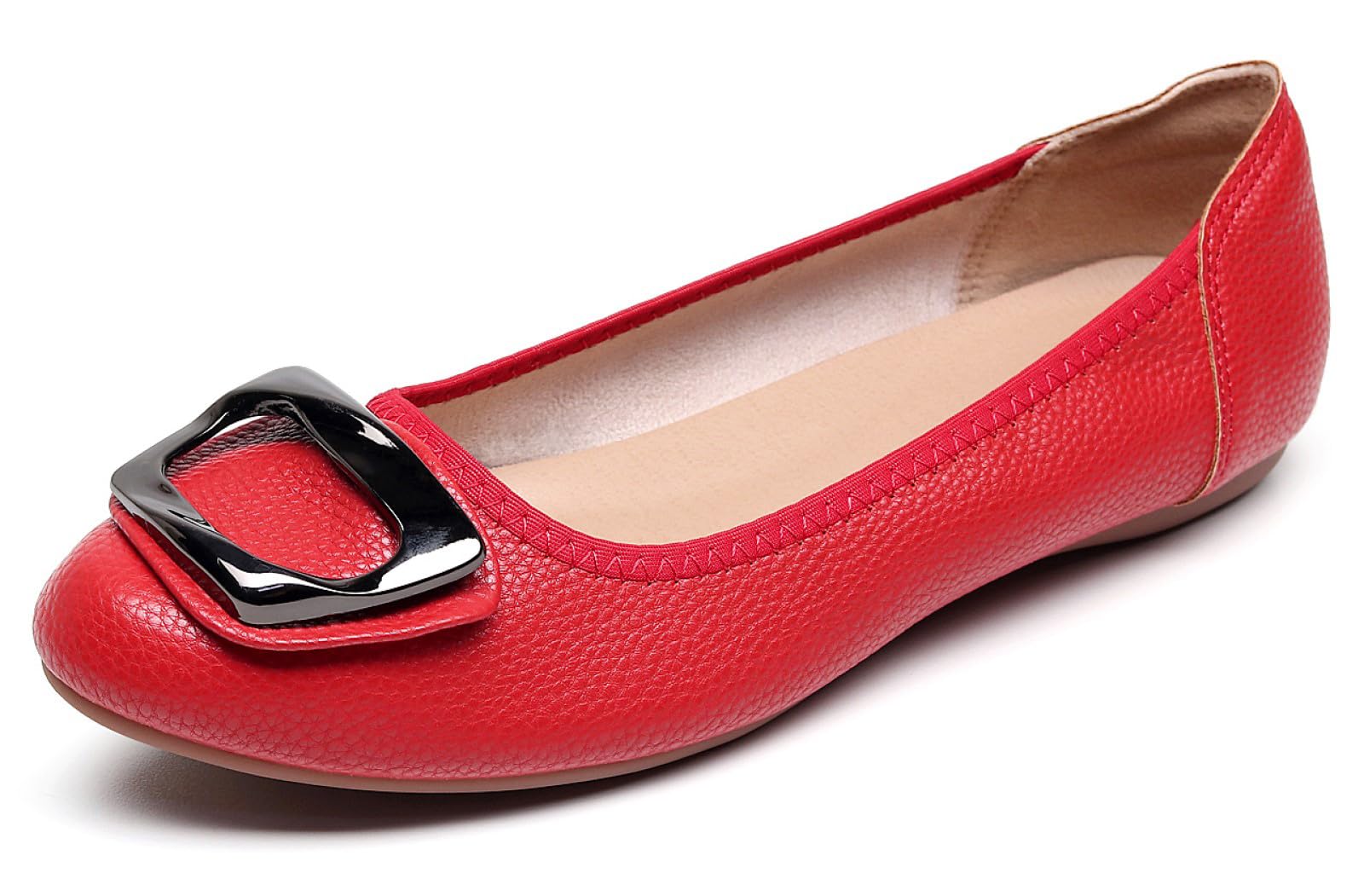 VenusCelia Women's Buckle Dance Flats Shoe