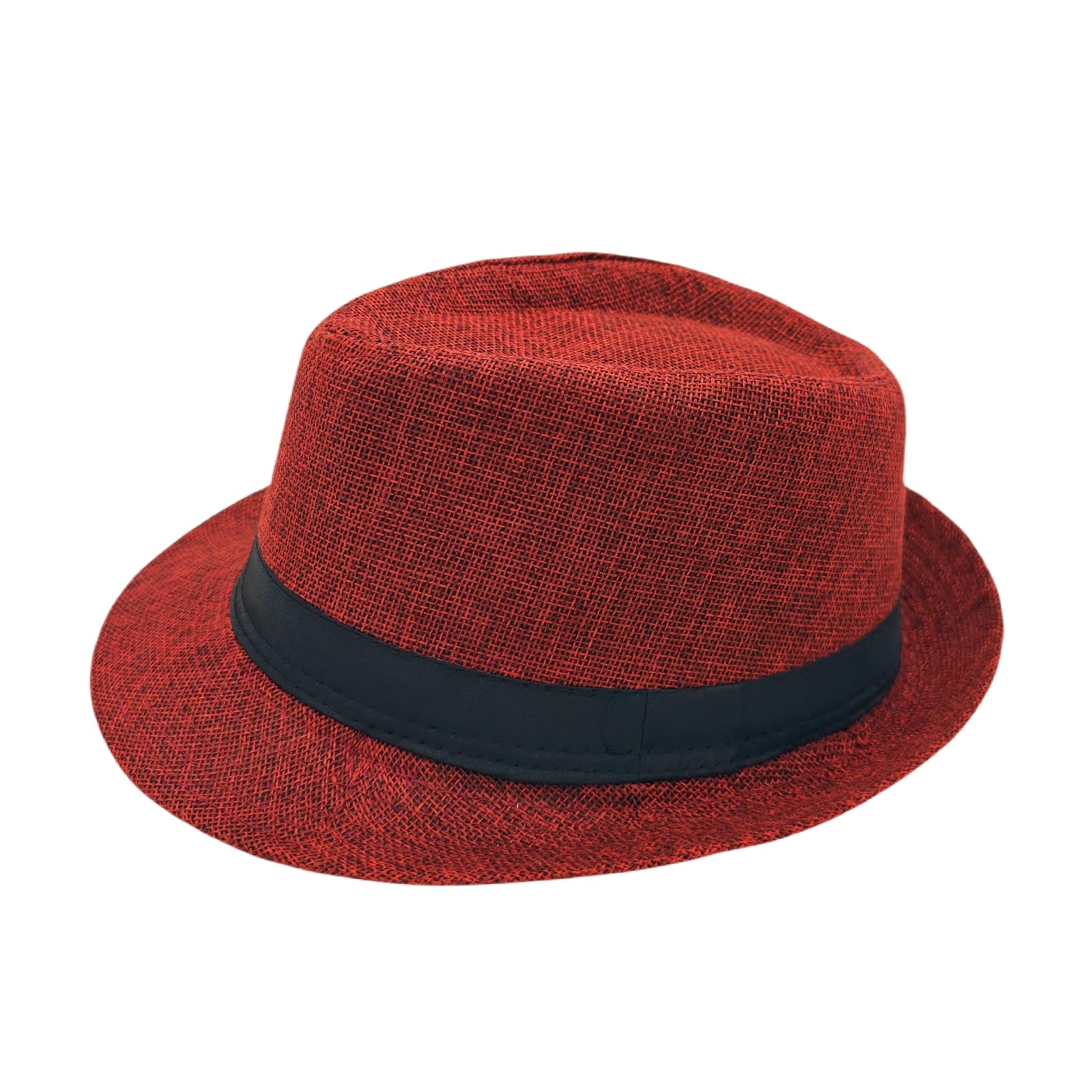 Unisex Classic 1920s Fedora Hat Short Brim Panama Trilby Hat Summer Beach Cap for Men Women