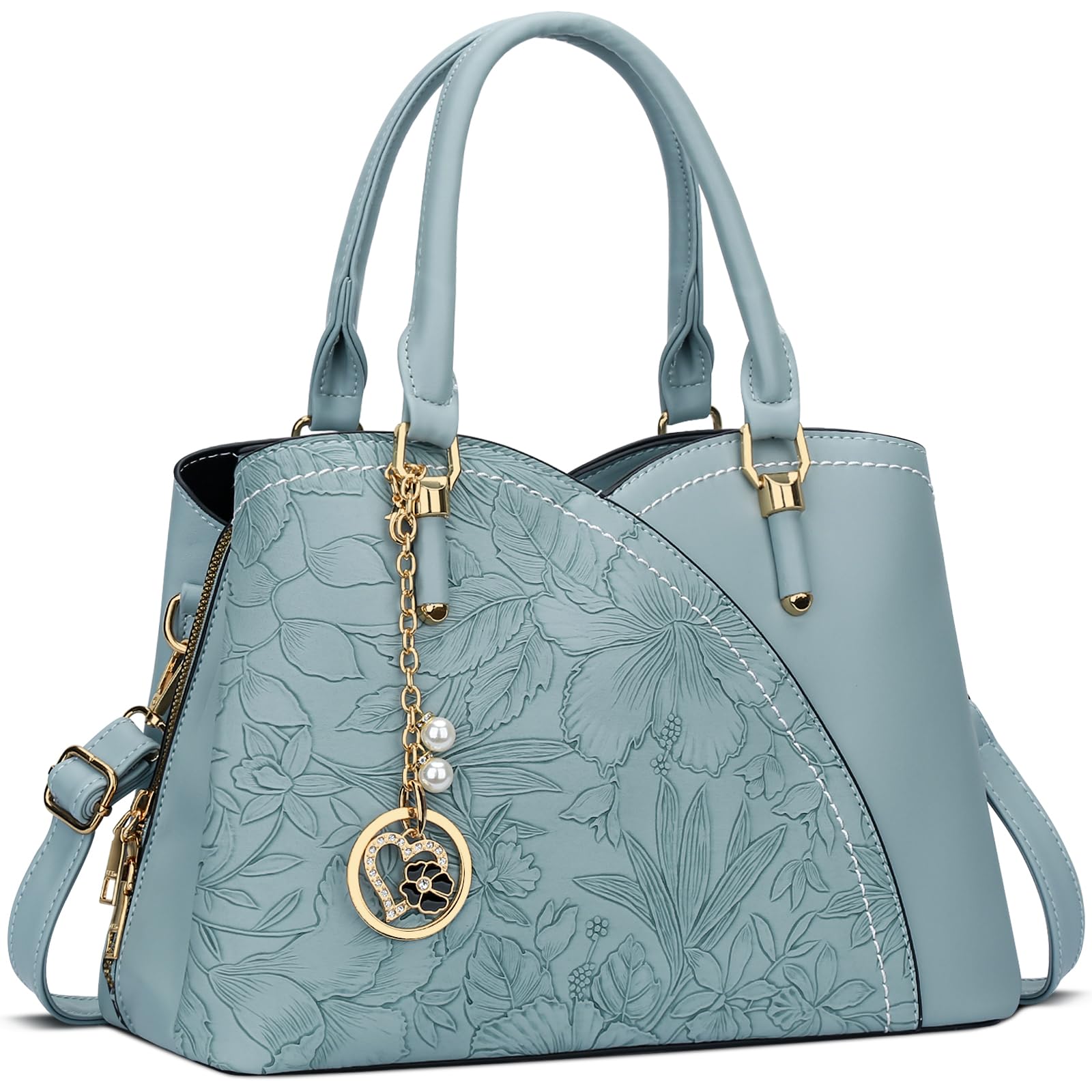 KKXIU Triple Compartments Purses and Handbags for Women Fashion Ladies Satchel Shoulder Top Handle Bag