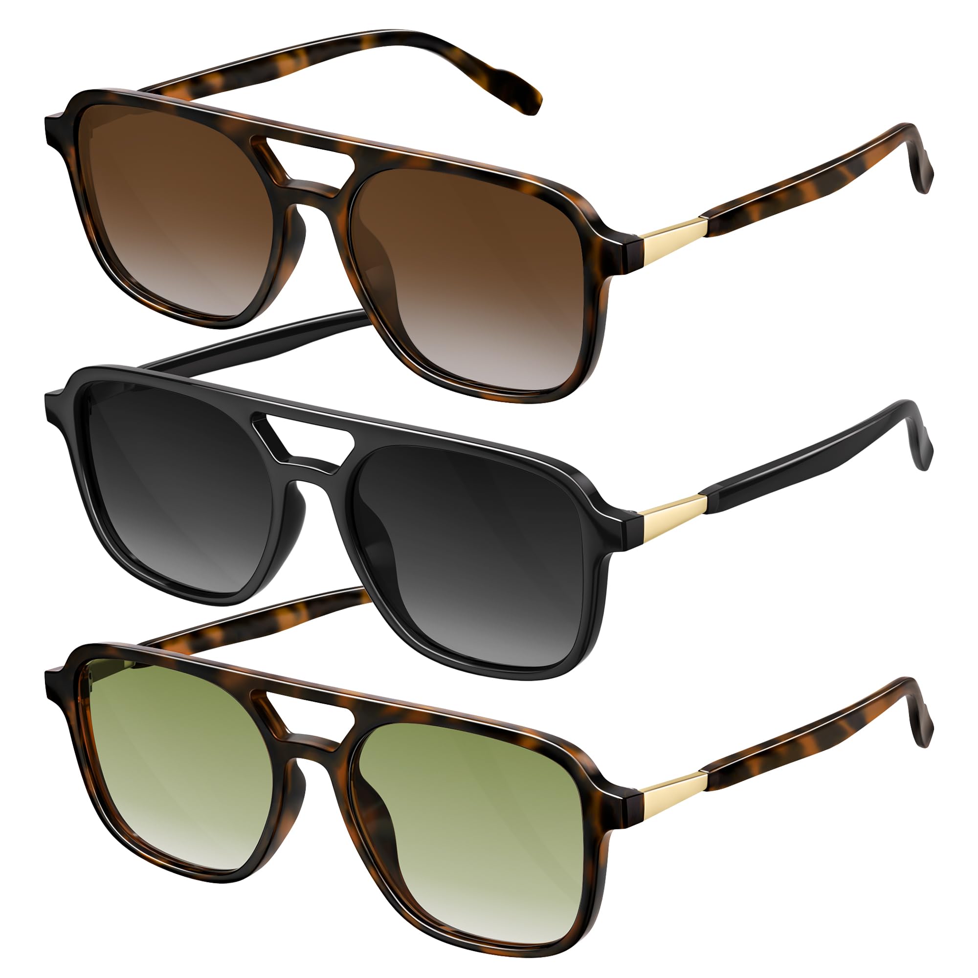 Retro Aviator Sunglasses for Women Men:Polarized Trendy Vintage 70s Rectangle Mens Womens Shades Sun Glasses