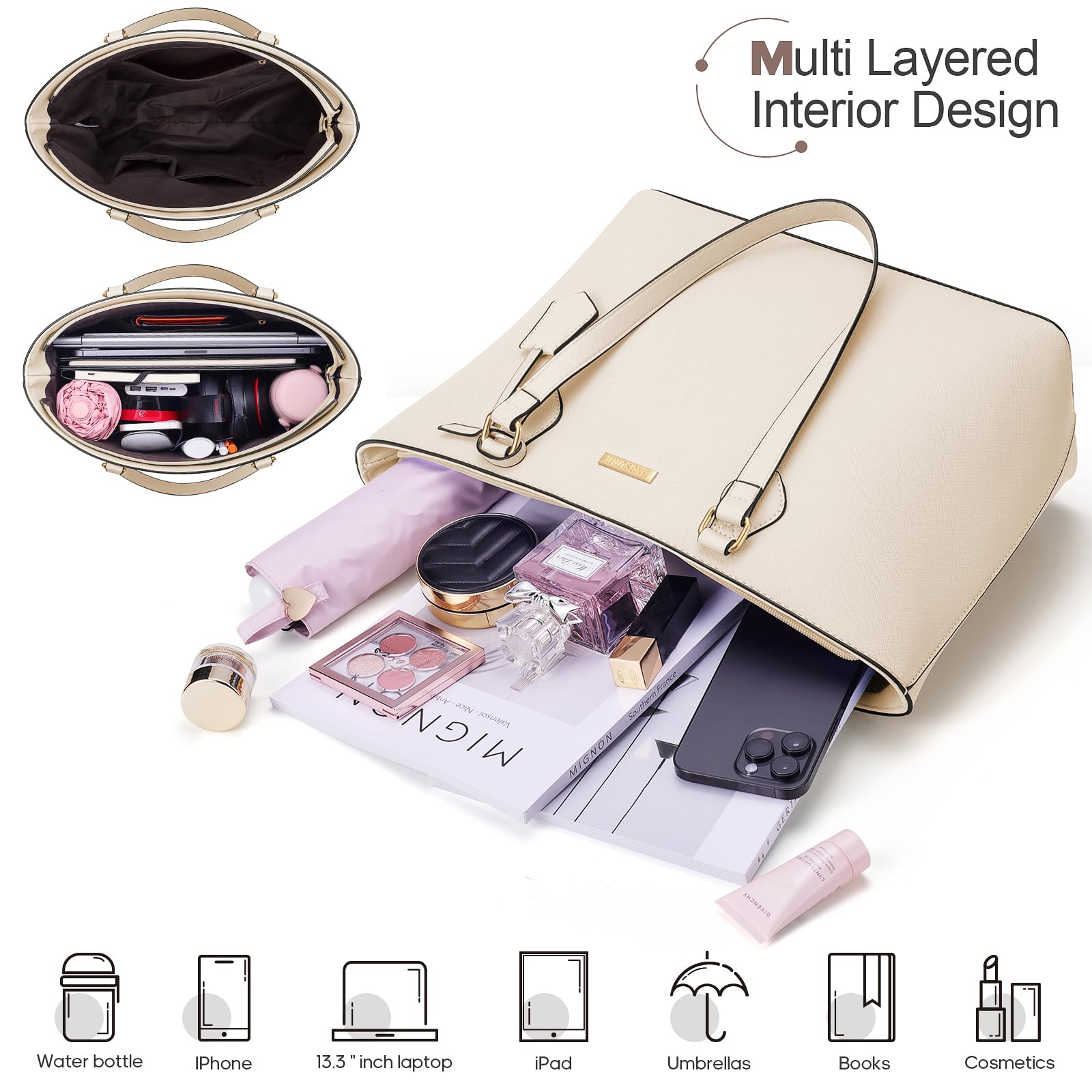 4PCS Women Fashion Handbags Purses Wallet Shoulder Bags Casual Tote Bag Crossbody Bags, Handbag Set Gift for Ladies Girls