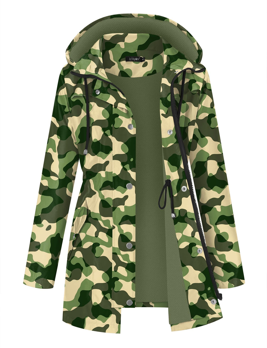 LOMON Women Waterproof Outdoor Hiking Raincoat Women Lined Rain Jacket Lightweight Hooded Jackets Trench Coats
