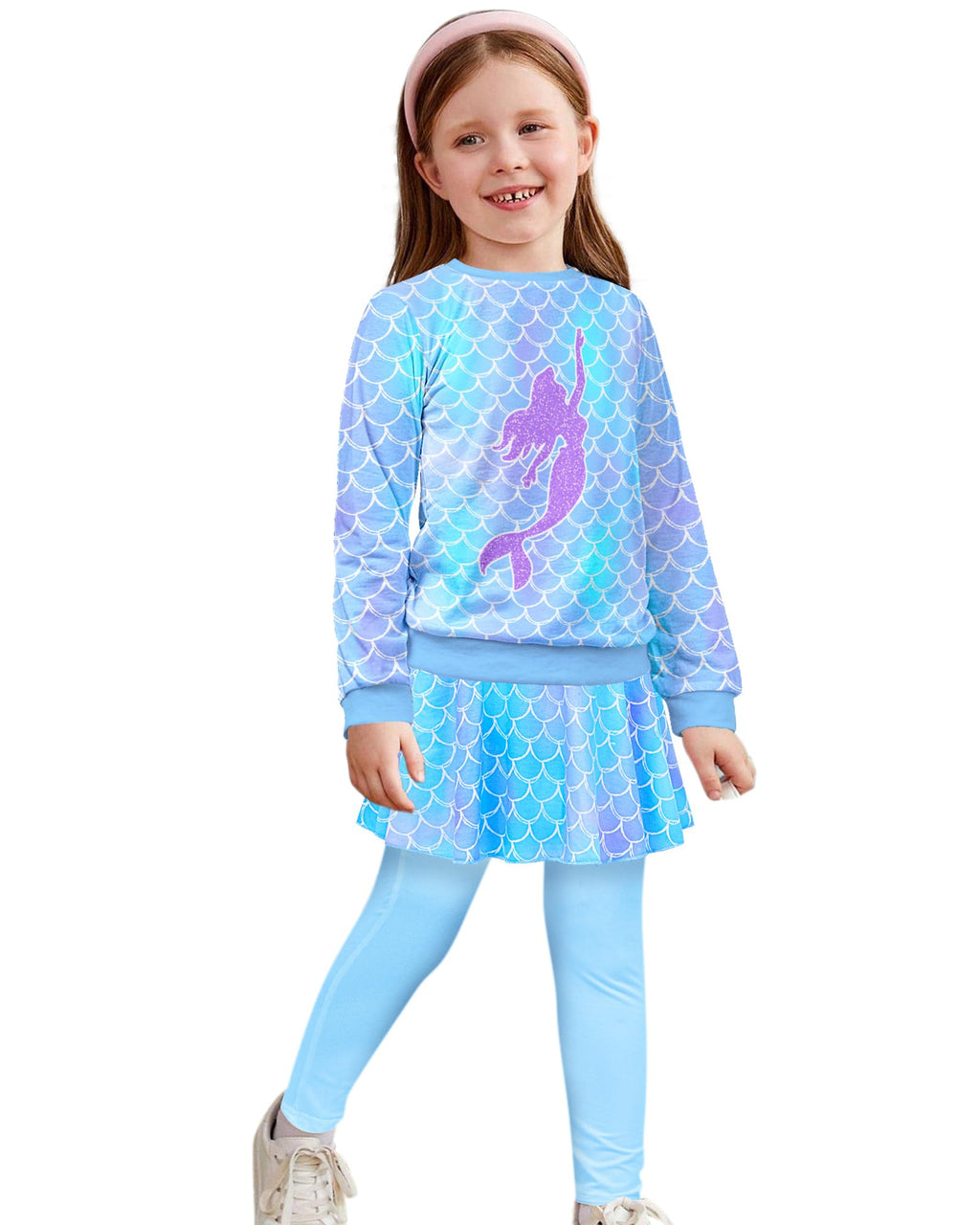 Toddler Kid Girl Clothing Set Outfit Long Sleeve Top, Unicorn Print Pantskirts Fall Winter Outfit Set