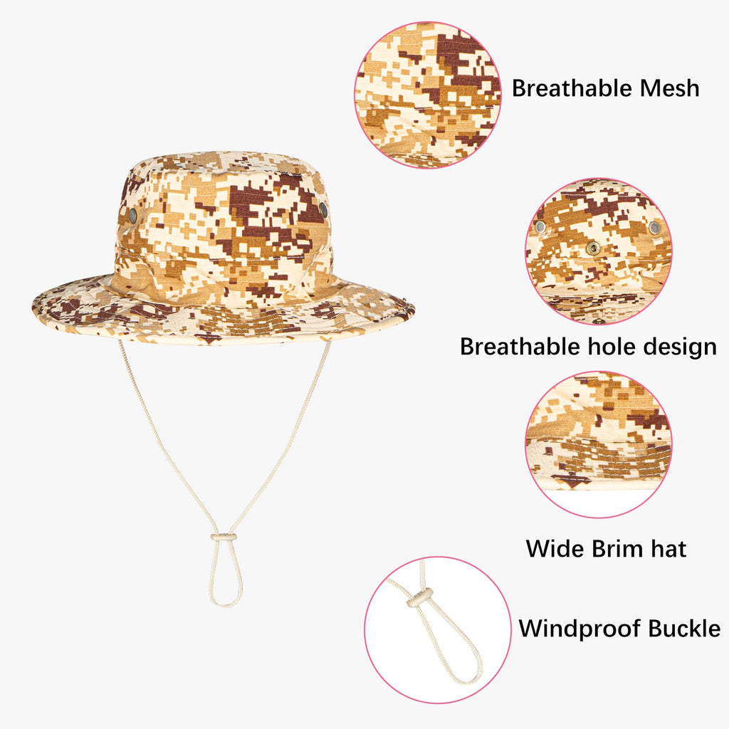 Sun Hats for Men Women Boonie Hat Foldable Fishing Hat UPF 50+ Bucket Hat for Fishing Hiking Garden Safari Beach