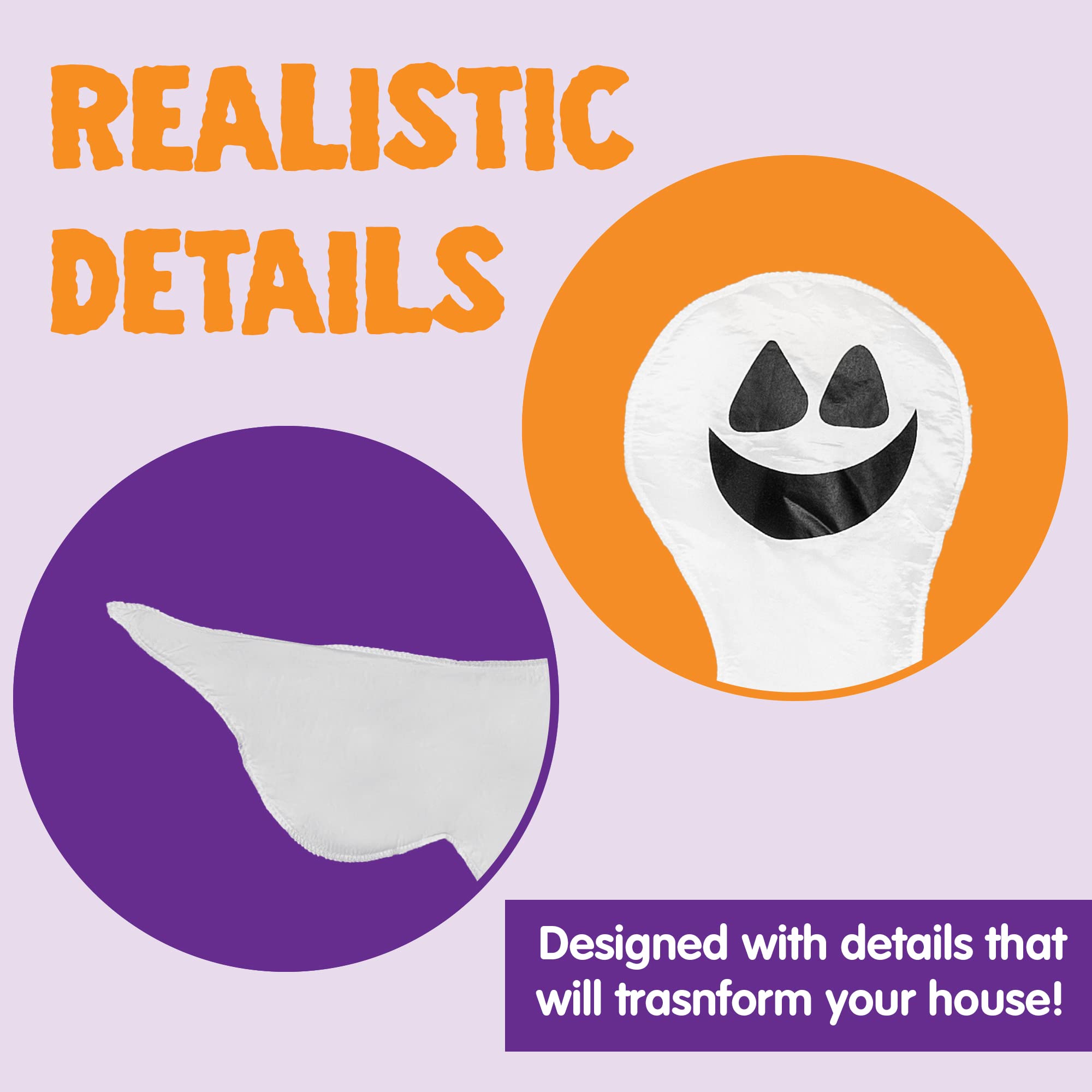 JOYIN 53” Halloween Bendable Tree Wrap Ghost Decoration for Halloween Outdoor, Lawn, Tree, Pillar Decorations, Ghost Party Supplies