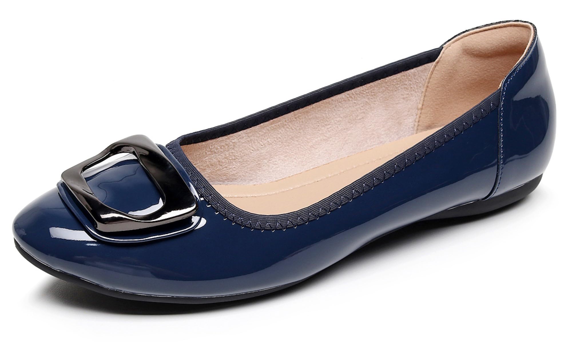 VenusCelia Women's Buckle Dance Flats Shoe