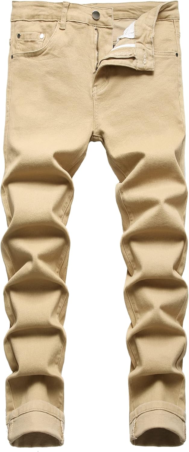 JUNBAOSS Men's Slim Fit Stretch Jeans Ripped Skinny Jeans for Men, Distressed Straight Leg Fashion Comfort Flex Waist Pants