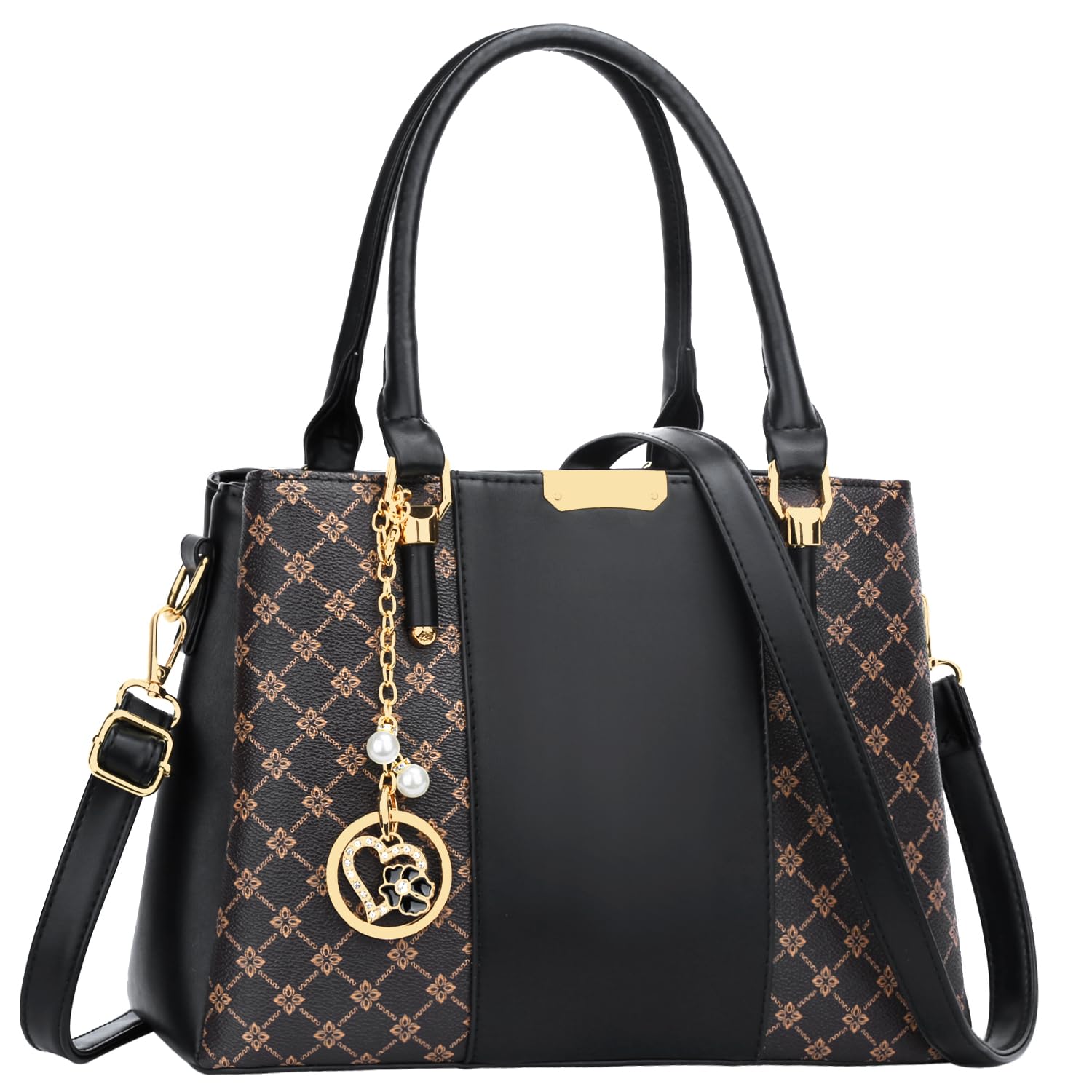 KKXIU 3 Zippered Compartments Purses and Handbags for Women Top Handle Satchel Shoulder Ladies Bags