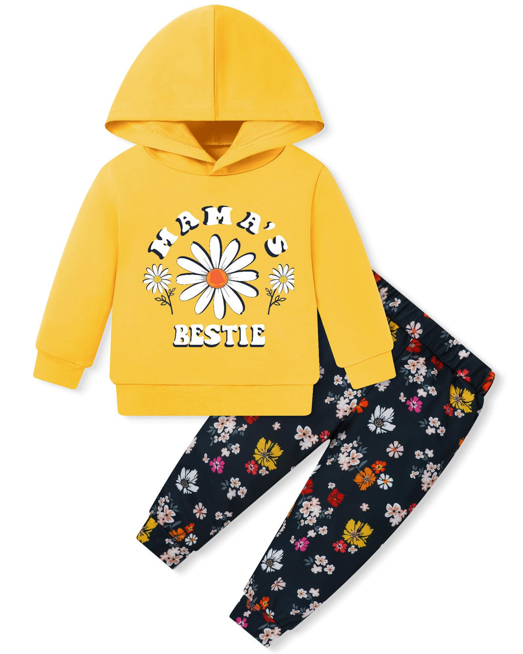 Coco&RARA Toddler Girls Clothes Baby Hoodie Sweatshirt Flower Sweatpants Outfits 2pcs Fall Winter Tracksuit Set 18M-6T