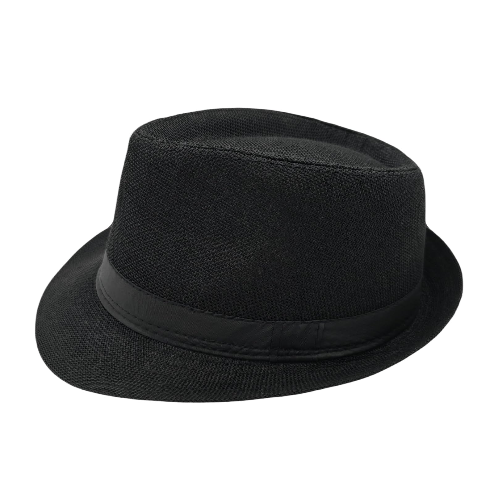 Unisex Classic 1920s Fedora Hat Short Brim Panama Trilby Hat Summer Beach Cap for Men Women