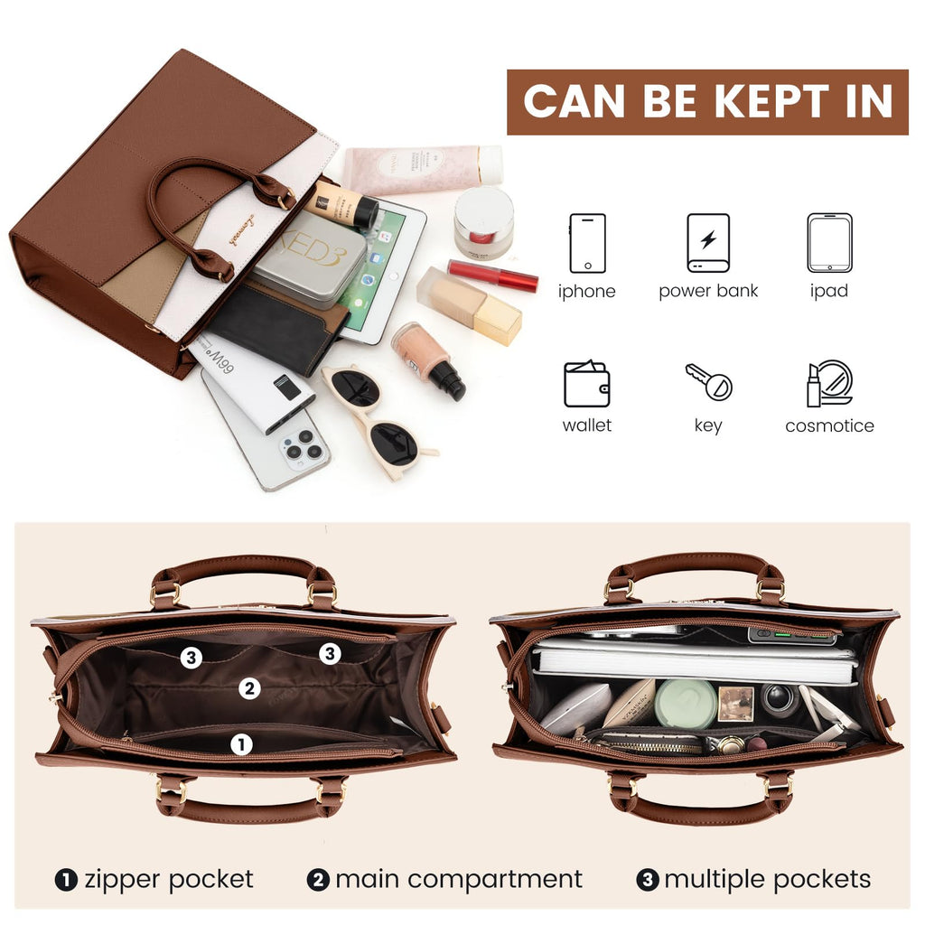 LOVEVOOK Purses for Women,Satchel Handbags Tote Bag, Black Pu Leather Shoulder Crossbody Top Handle Purse with Zipper