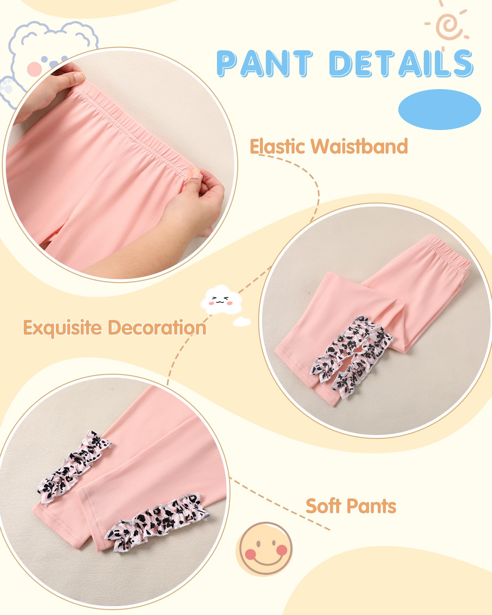 Toddler Girl Clothes 12M-6T Long Sleeves Ruffle Top+Ruffle Pants Toddler Girls Fall Winter Clothes