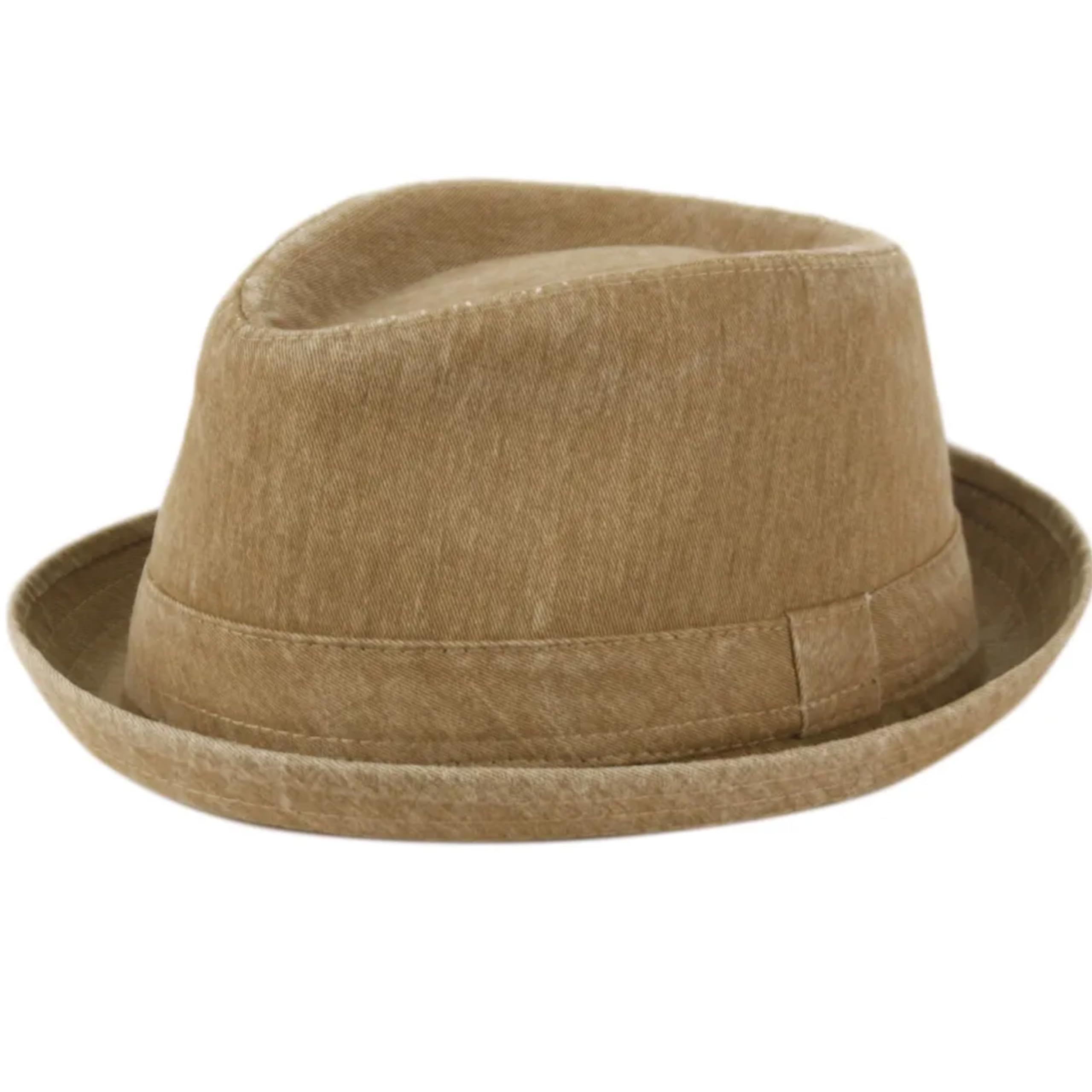 Men's Casual Vintage Style Washed Cotton Fedora Hat