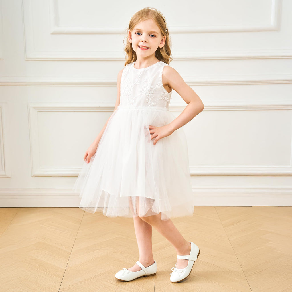 Stelle Girls Mary Jane School Flats Flower Wedding Uniform Party Shoes（Toddler/Little Kids/Big Kids）