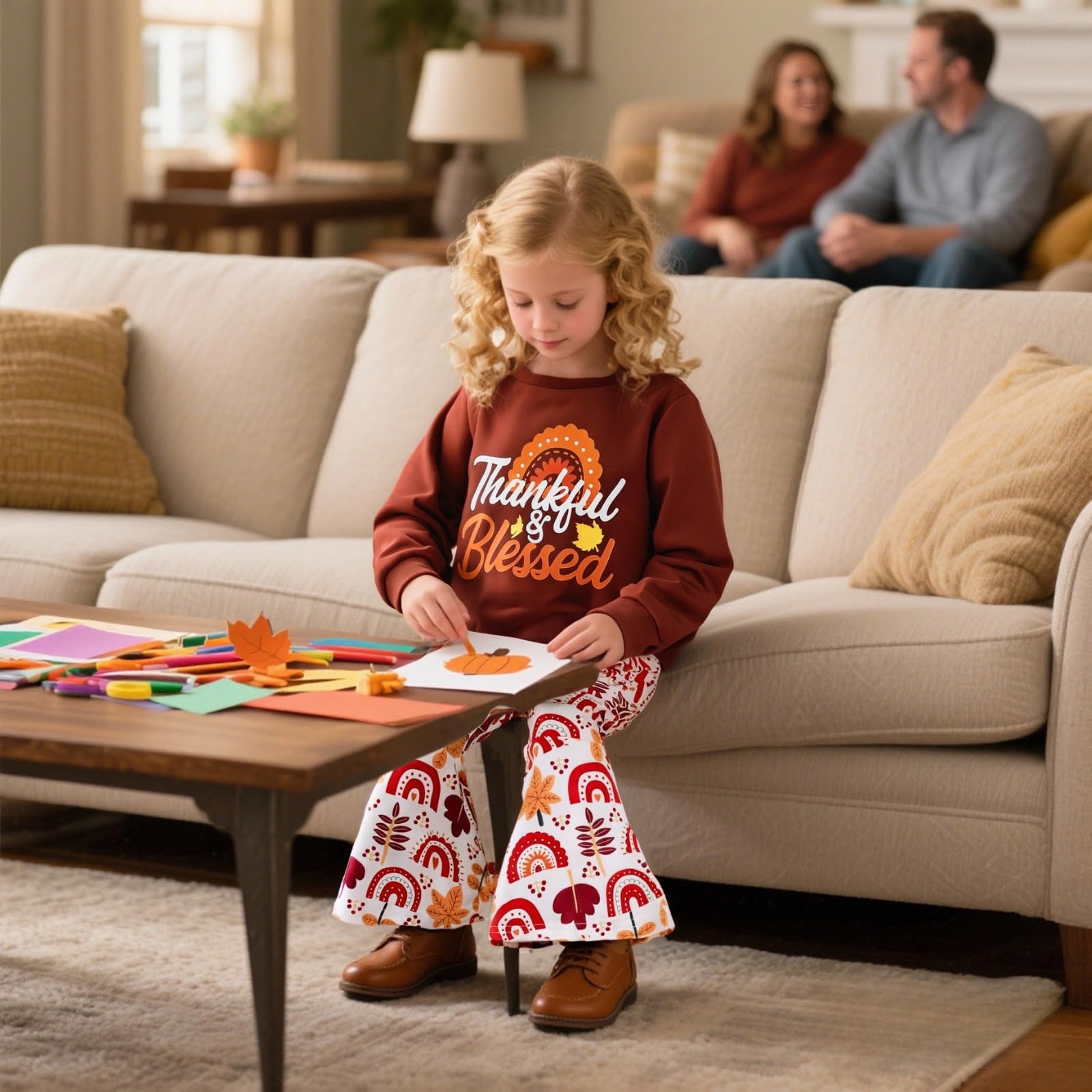 3-9 T Kids Toddler Girl Clothes Letter Print Sweatshirt Flared Pants 2Pc Outfits Set