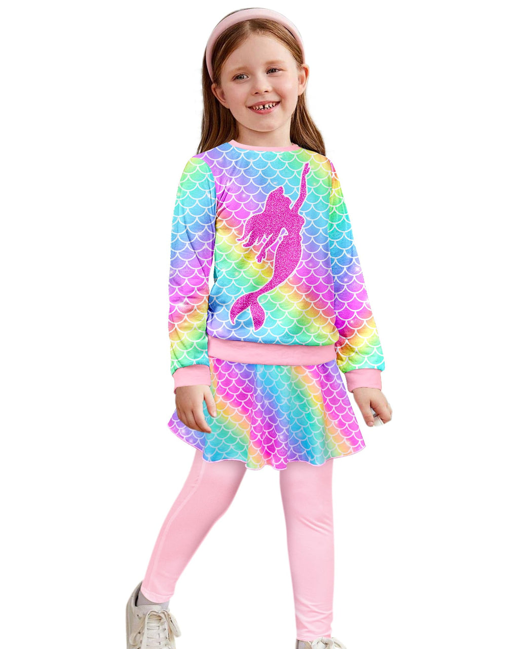 Toddler Kid Girl Clothing Set Outfit Long Sleeve Top, Unicorn Print Pantskirts Fall Winter Outfit Set