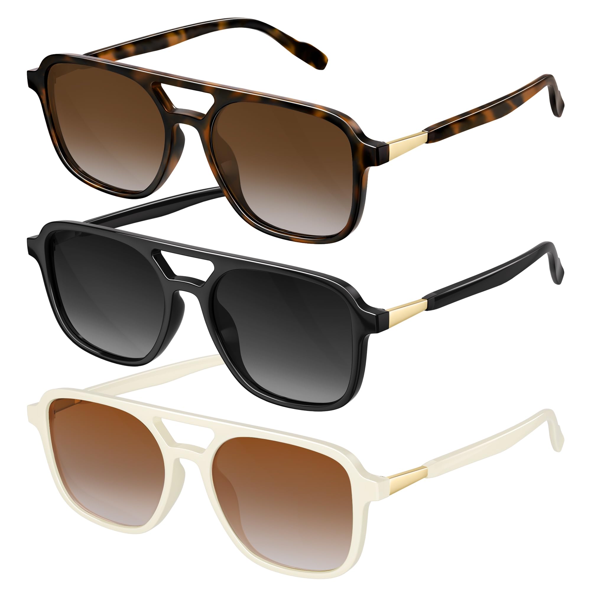 Retro Aviator Sunglasses for Women Men:Polarized Trendy Vintage 70s Rectangle Mens Womens Shades Sun Glasses