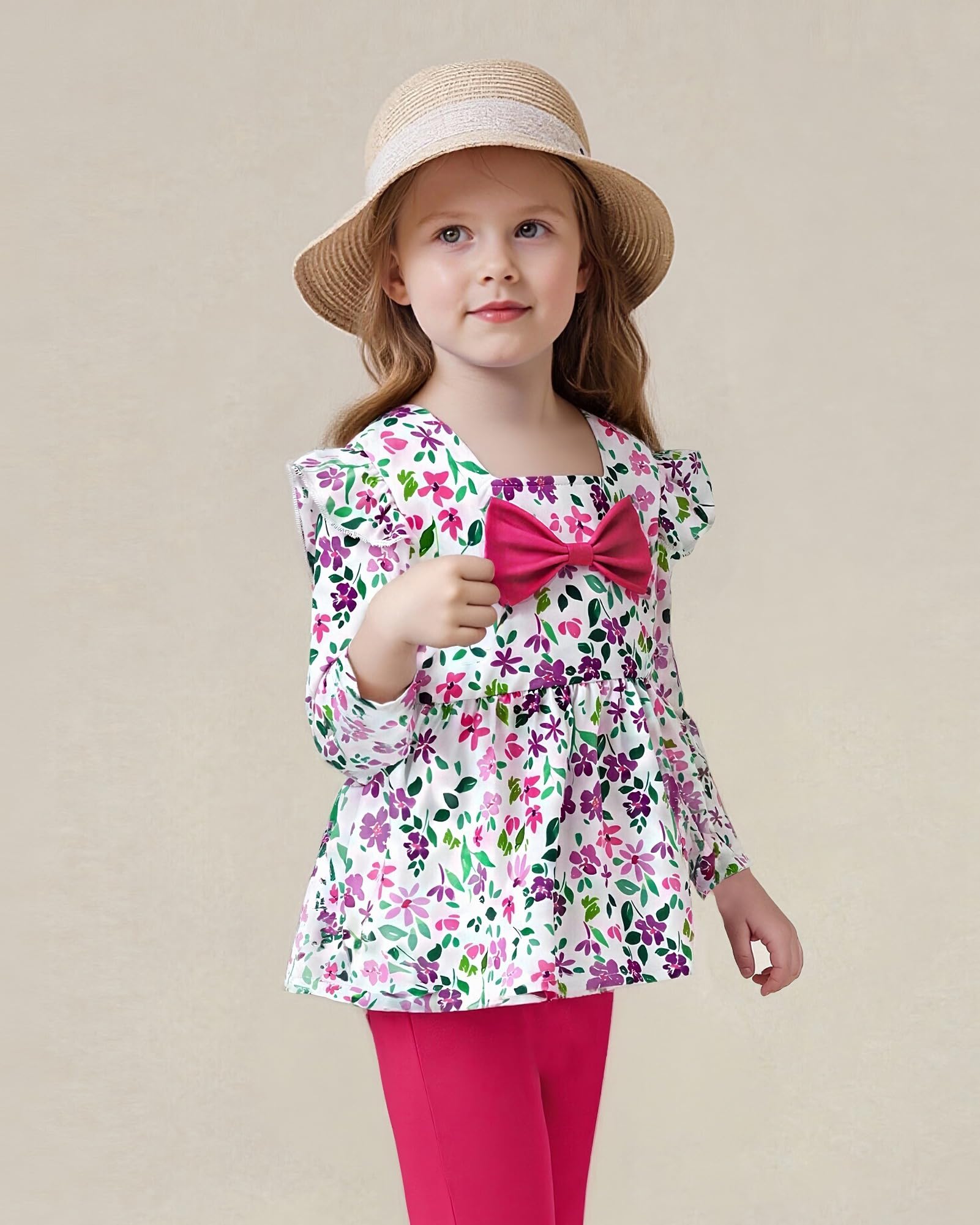 Toddler Girl Clothes 12M-6T Long Sleeves Ruffle Top+Ruffle Pants Toddler Girls Fall Winter Clothes