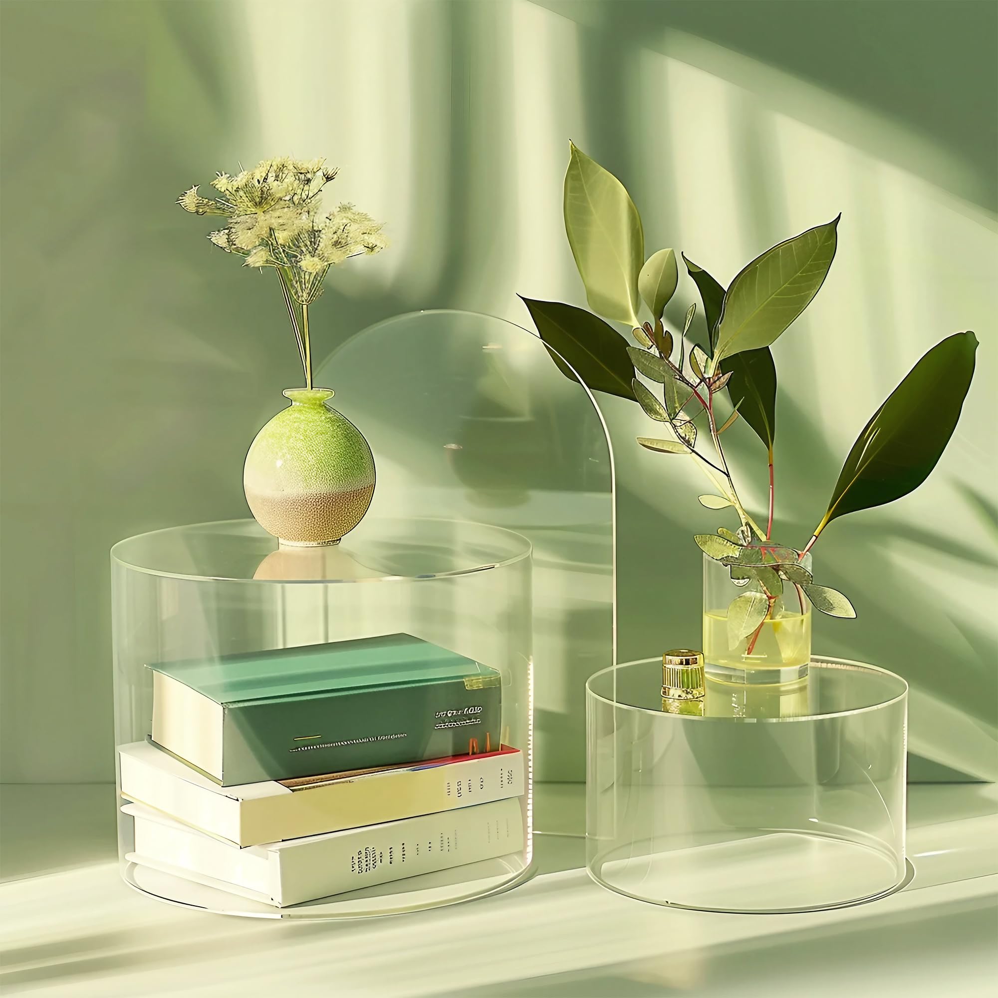 6Pcs Buffet Risers, Food Risers for Buffet Table, Acrylic Cube Display Risers with Hollow Bottom, Food Display Stand for Party Jewelry Dessert Figures (Size 5.5",6",6.5",7",7.5",8")