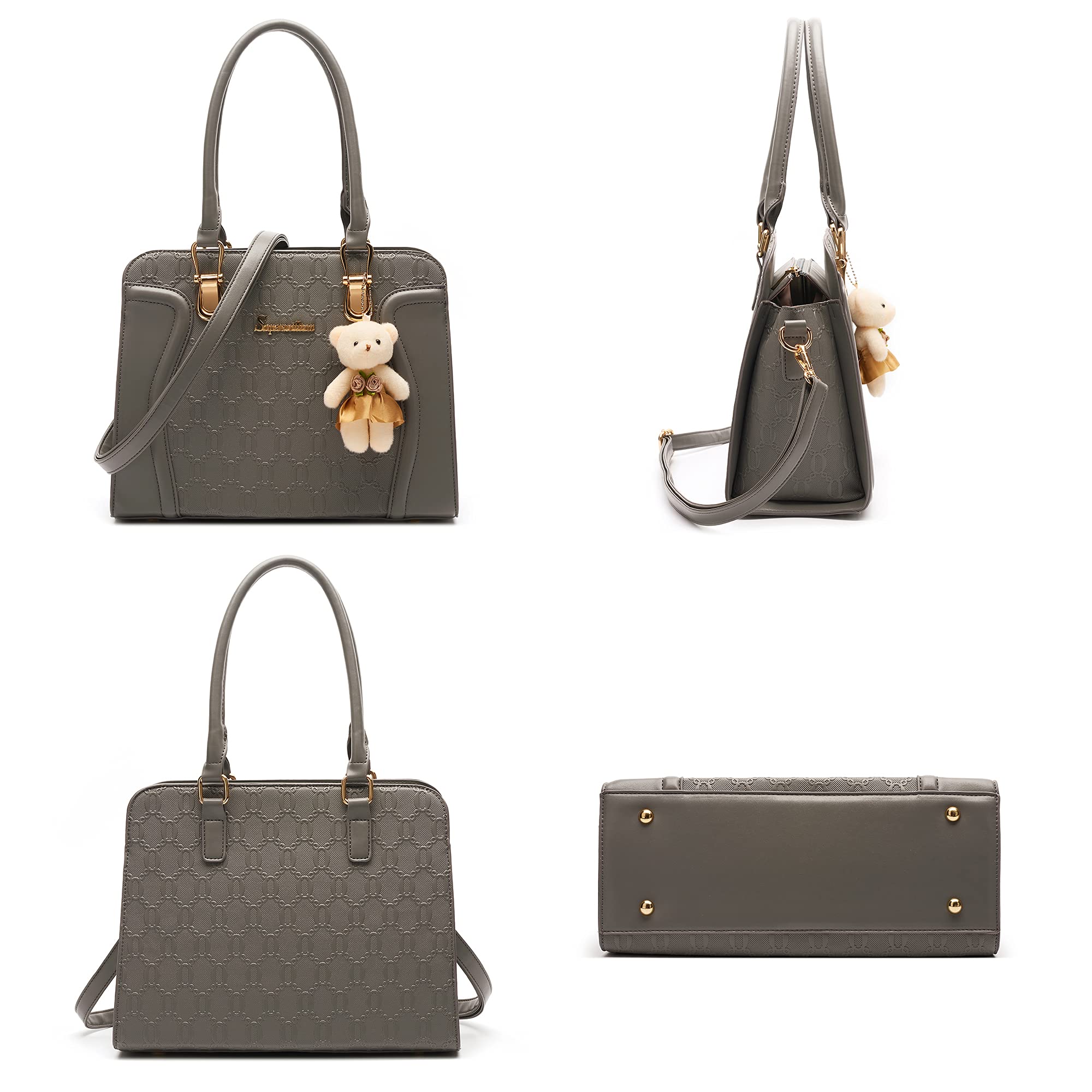 Women's Fashion Handbags Tote Bags Shoulder Bag Top Handle Satchel Purse Set 4pcs