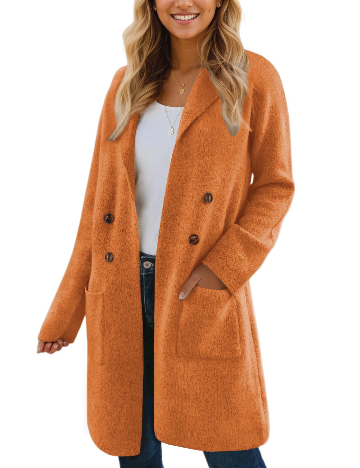 CiCiBird Women Fall Long Cardigan Sweater Trendy Knit Jacket Coat Dressy Blazer Coatigan