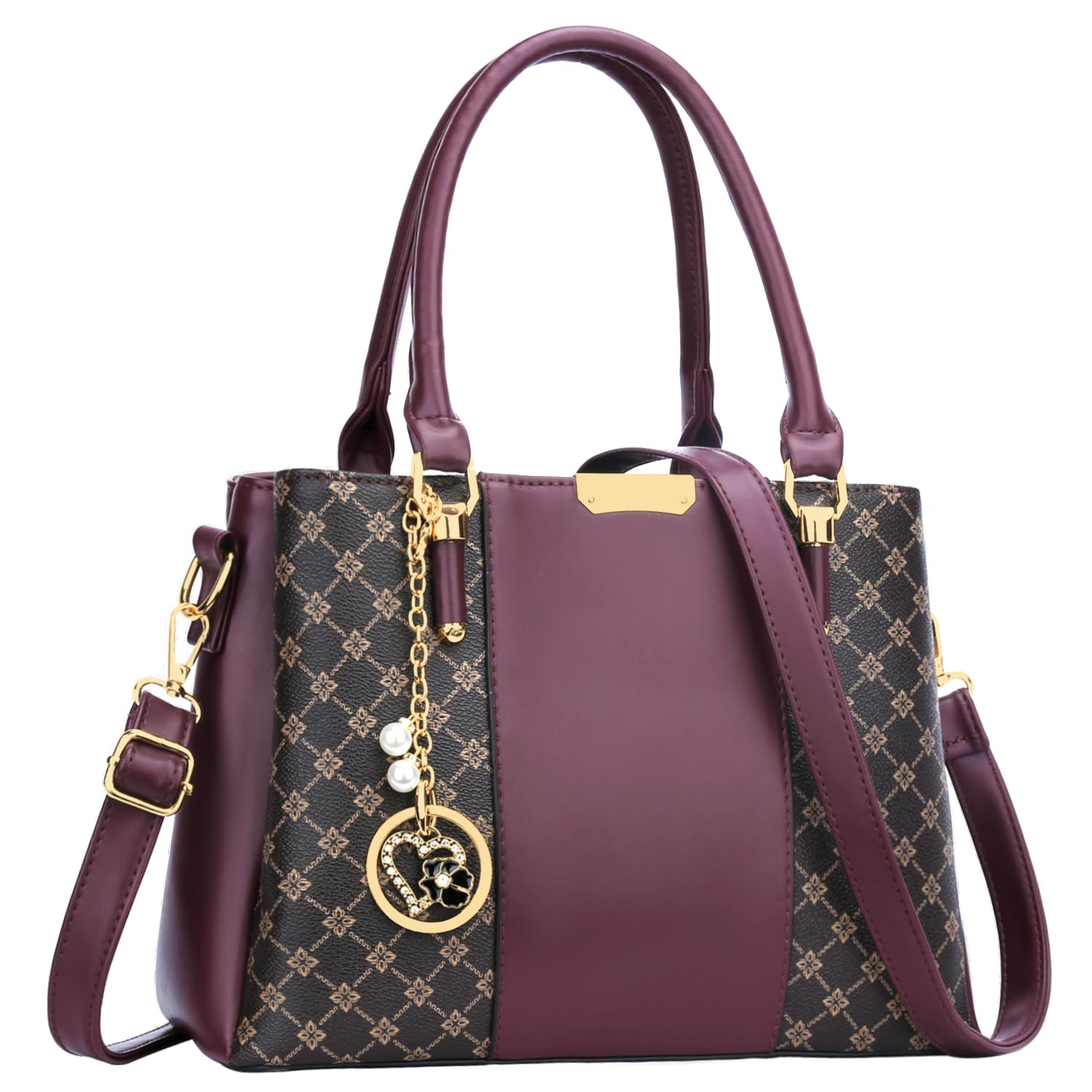 KKXIU 3 Zippered Compartments Purses and Handbags for Women Top Handle Satchel Shoulder Ladies Bags