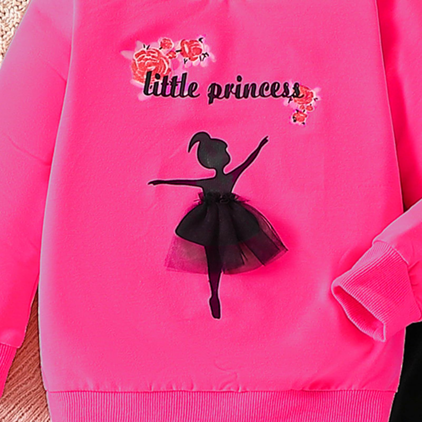 3-9 T Kids Toddler Girl Clothes Letter Print Sweatshirt Flared Pants 2Pc Outfits Set