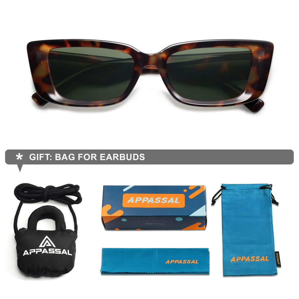 Retro Rectangle Sunglasses for Women Men 90s Frame Polarized Sun Glasses UV Protection Shades AP3689