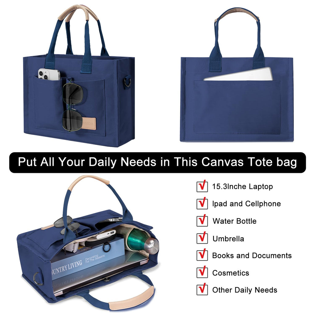 Tote Bags for Women Canvas Tote Purse Crossbody with Pockets Top Handle Shoulder Satchel Bag for Women