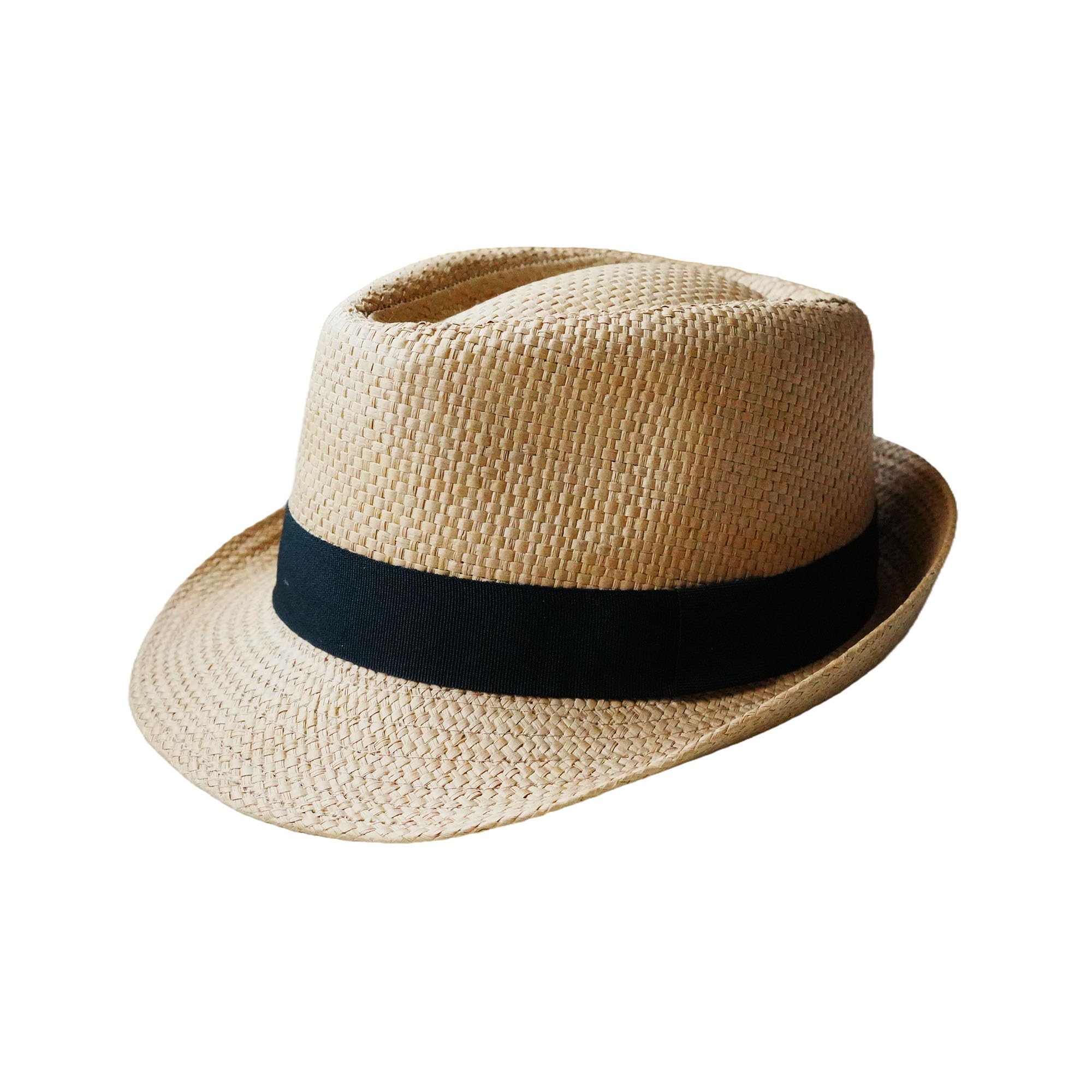 Straw Fedora Hats for Men Women Trilby Fedora Hat Roll Up Hats 1920s Short Brim Panama Hats