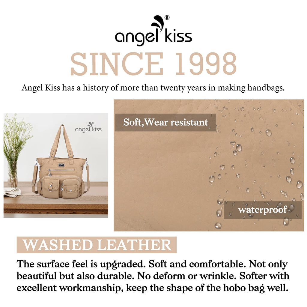 Angelkiss Purses and Handbag for Women Soft Leather Hobo Bags Satchel Shoulder Bags Ladies Tote Crossbody Bag
