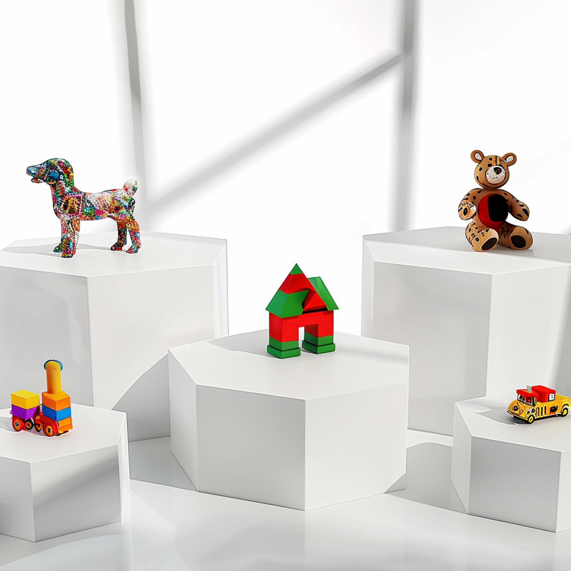 6Pcs Buffet Risers, Food Risers for Buffet Table, Acrylic Cube Display Risers with Hollow Bottom, Food Display Stand for Party Jewelry Dessert Figures (Size 5.5",6",6.5",7",7.5",8")