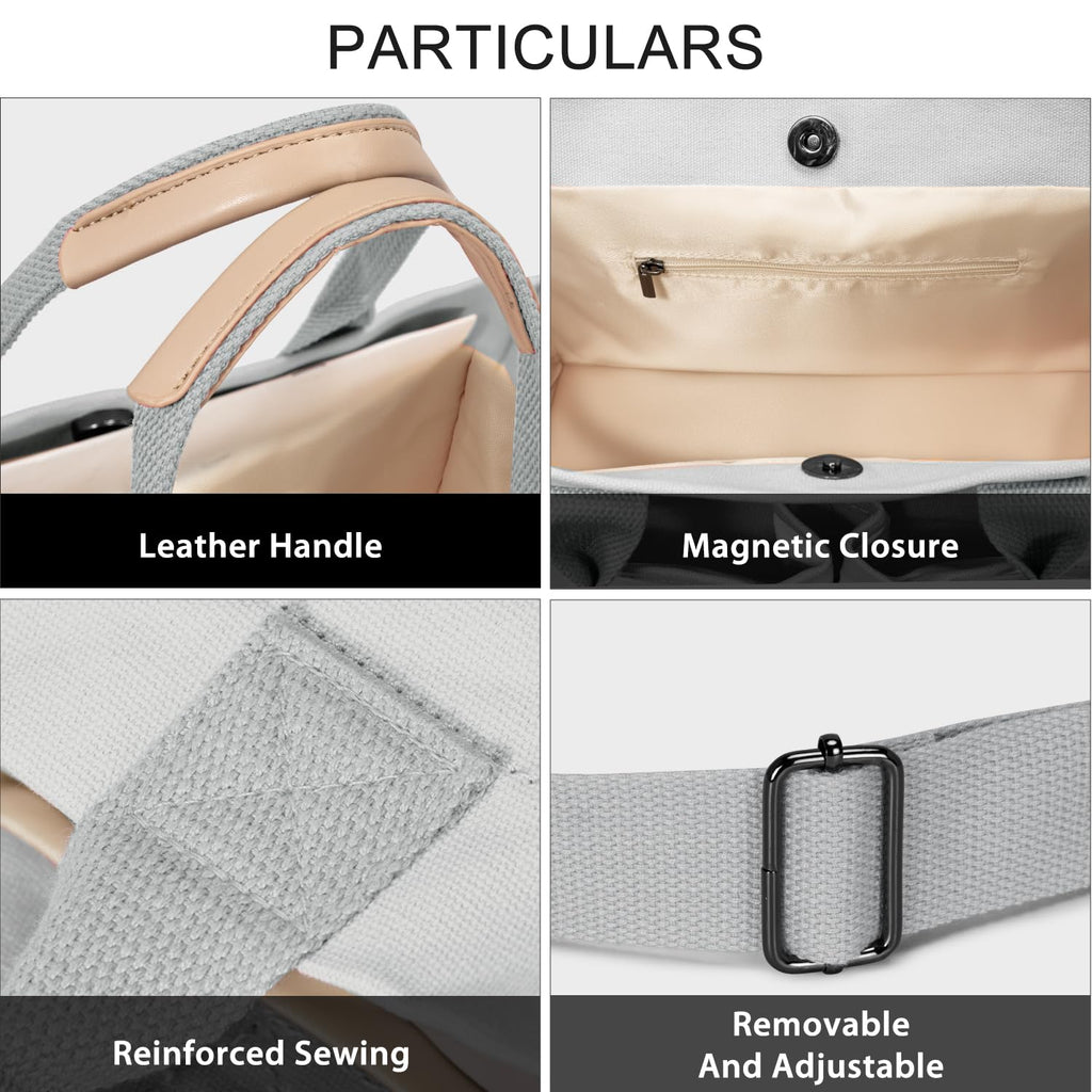 Tote Bags for Women Canvas Tote Purse Crossbody with Pockets Top Handle Shoulder Satchel Bag for Women