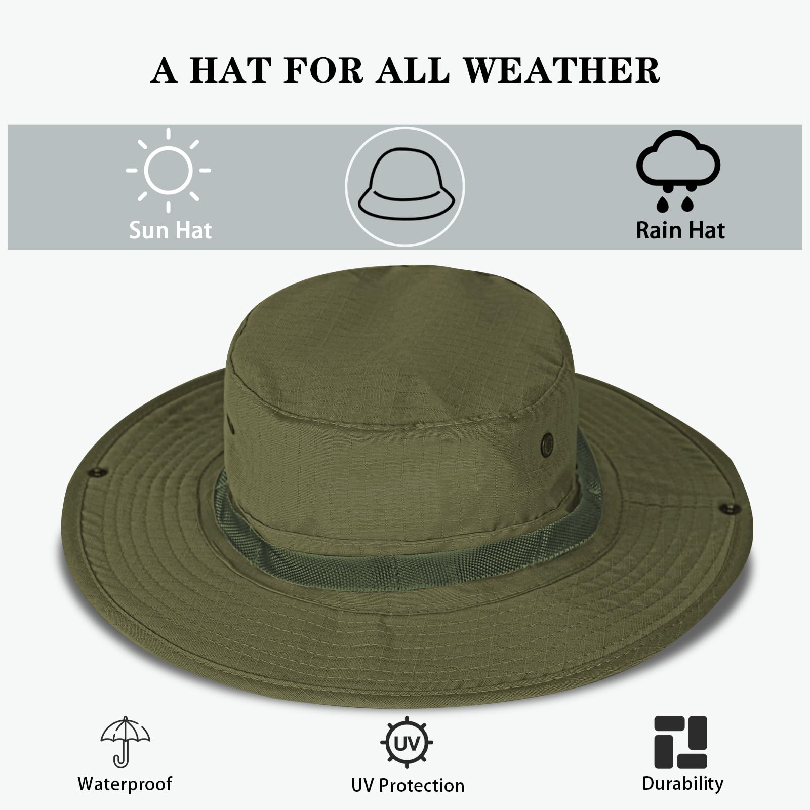 Sun Hats for Men Women Bucket Hat UPF 50+ UV Protection Boonie Hat for Safari Fishing Hiking Garden Beach