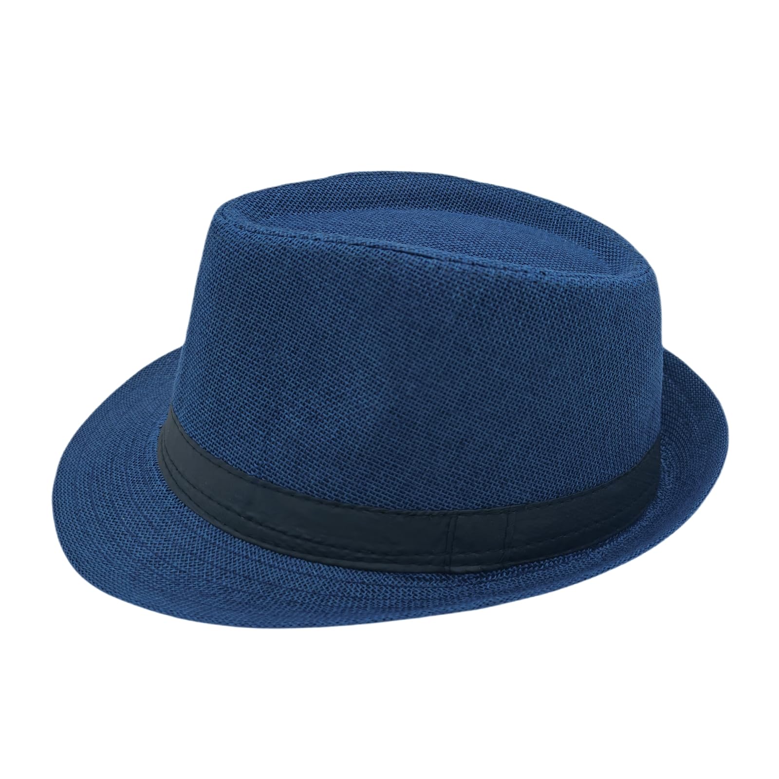 Unisex Classic 1920s Fedora Hat Short Brim Panama Trilby Hat Summer Beach Cap for Men Women