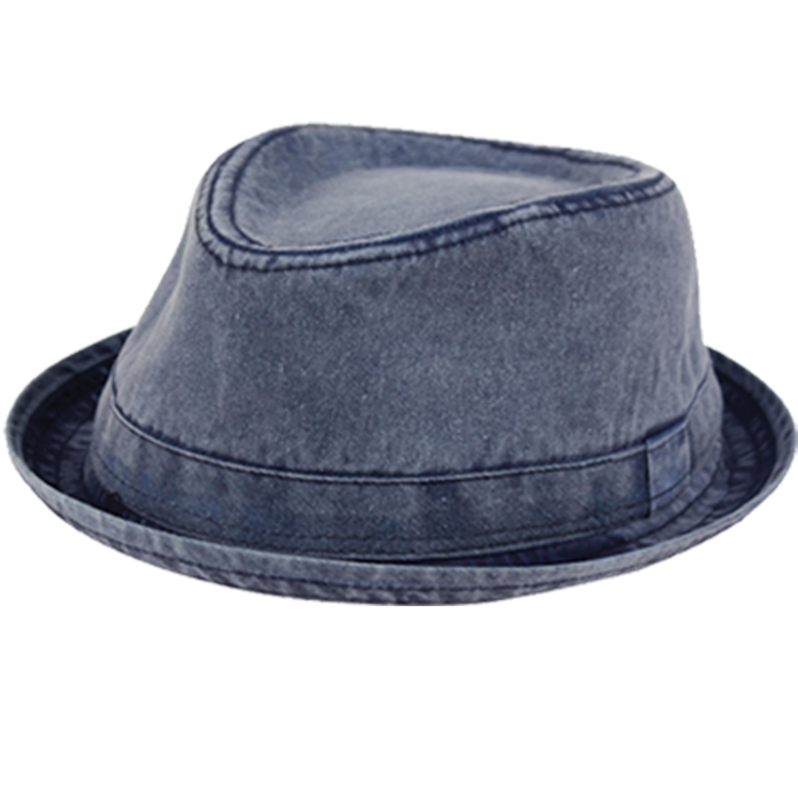 Men's Casual Vintage Style Washed Cotton Fedora Hat