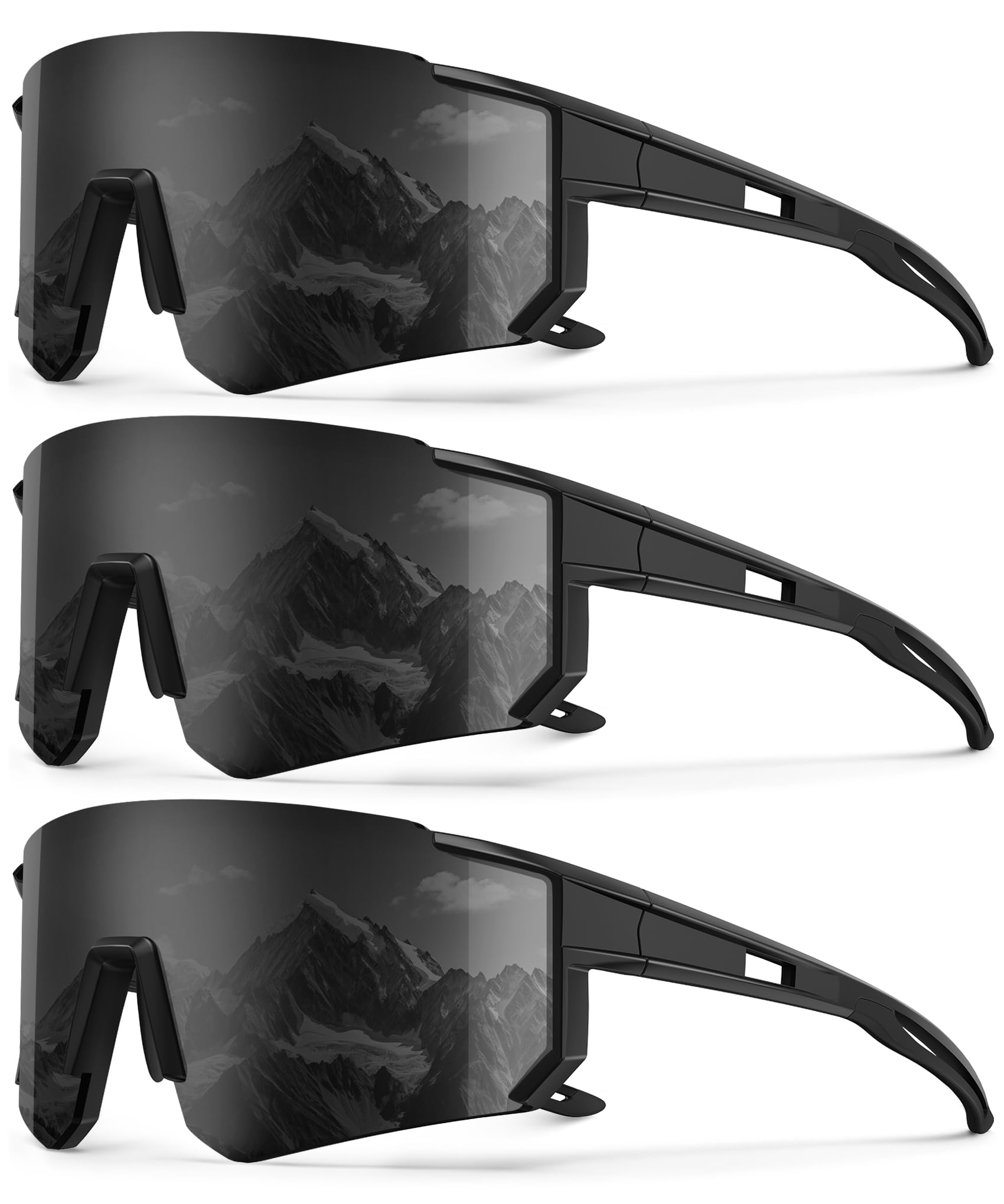 Polarized Sport Sunglasses-Men-Women Running-Sunglasses: Cycling Sun Glasses UV Protection Driving Fishing 3packs