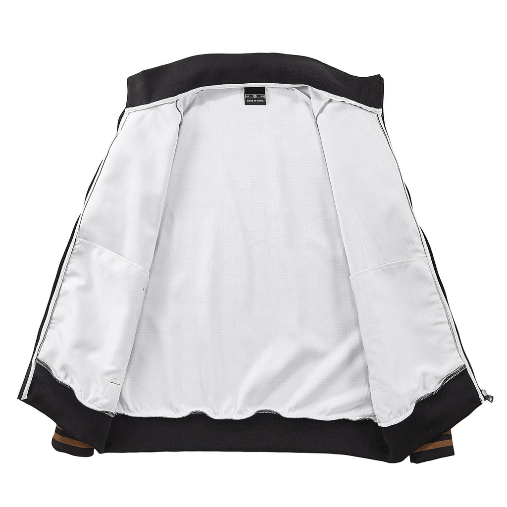 Men Tracksuits Full-zip Long Sleeve Plaid Track Jackets and Pants 2 Piece