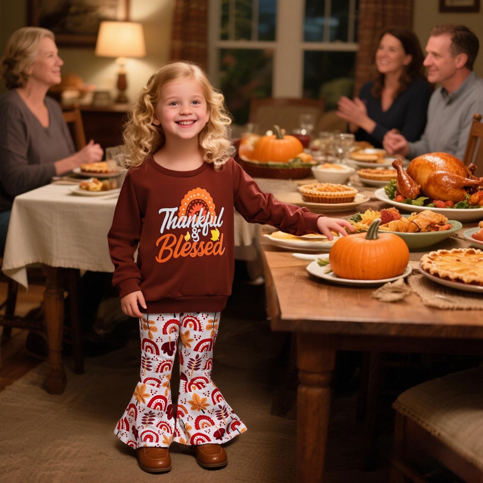 3-9 T Kids Toddler Girl Clothes Letter Print Sweatshirt Flared Pants 2Pc Outfits Set