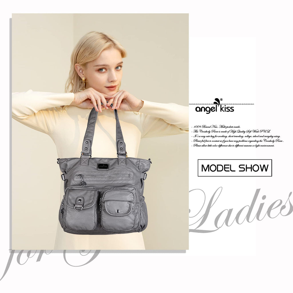 Angelkiss Purses and Handbag for Women Soft Leather Hobo Bags Satchel Shoulder Bags Ladies Tote Crossbody Bag