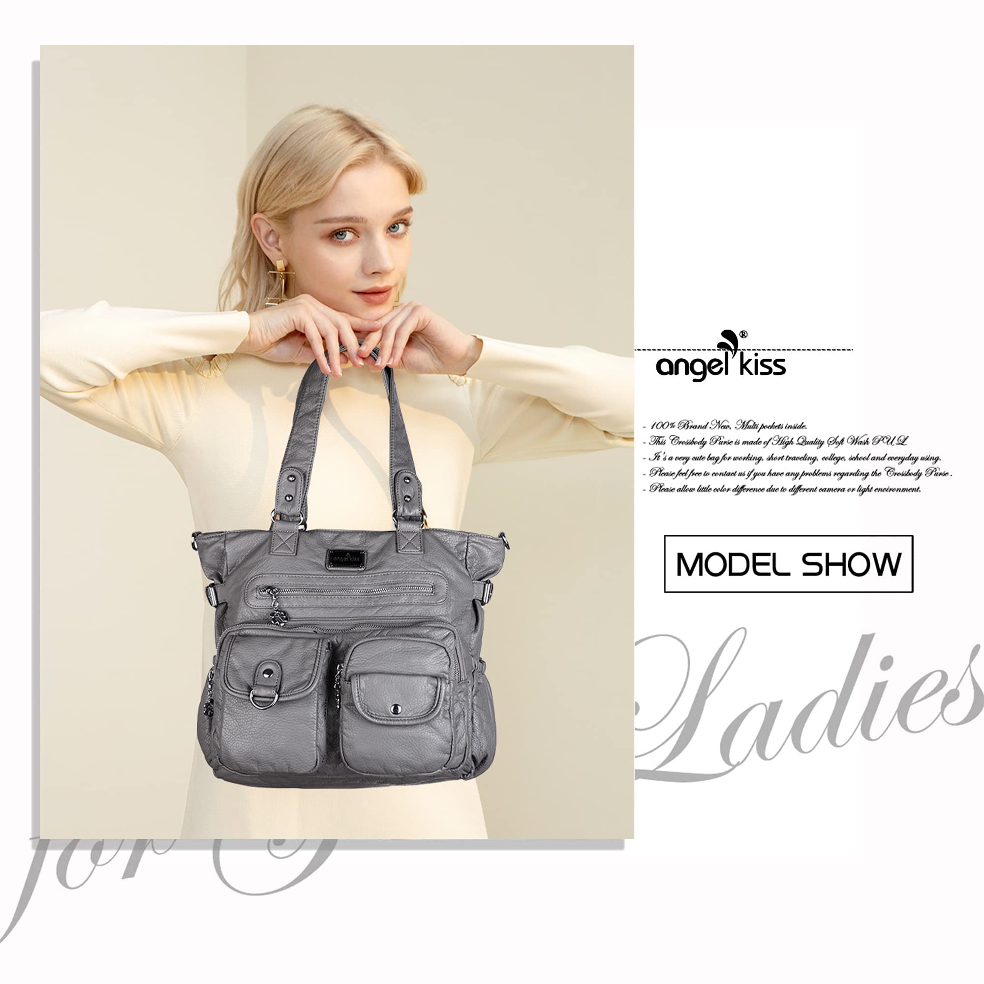 Angelkiss Purses and Handbag for Women Soft Leather Hobo Bags Satchel Shoulder Bags Ladies Tote Crossbody Bag