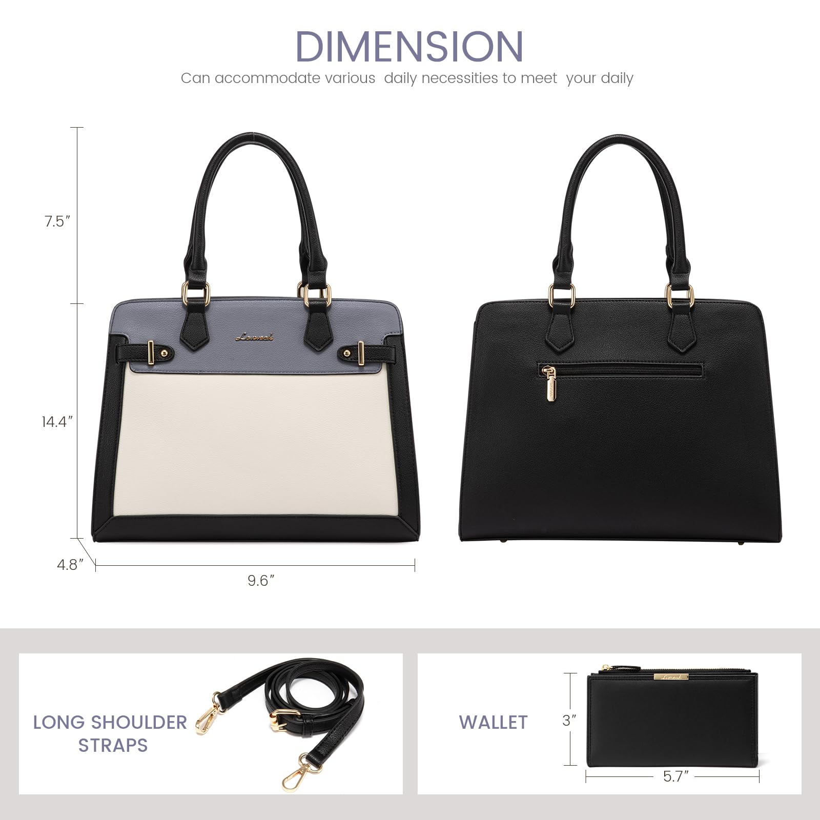 LOVEVOOK Purses and Handbags for Women, Tote Shoulder Bag Satchel Black Purse and PU Leather Top Handle for ladies