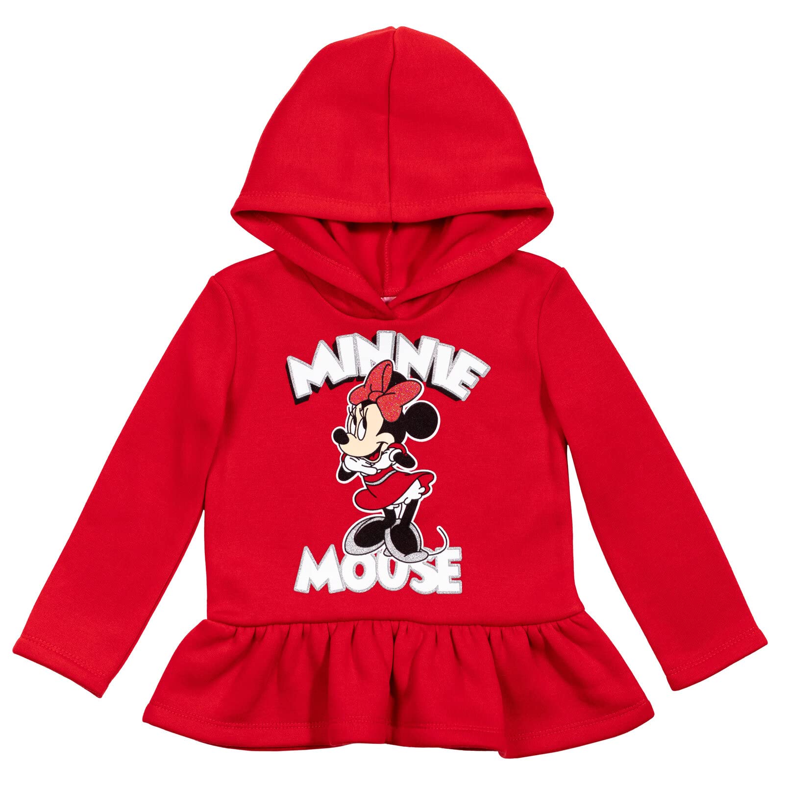 Disney Minnie Mouse Fleece Pullover Crossover Hoodie and Leggings Outfit Set Infant to Big Kid Sizes (12 Months - 14-16)