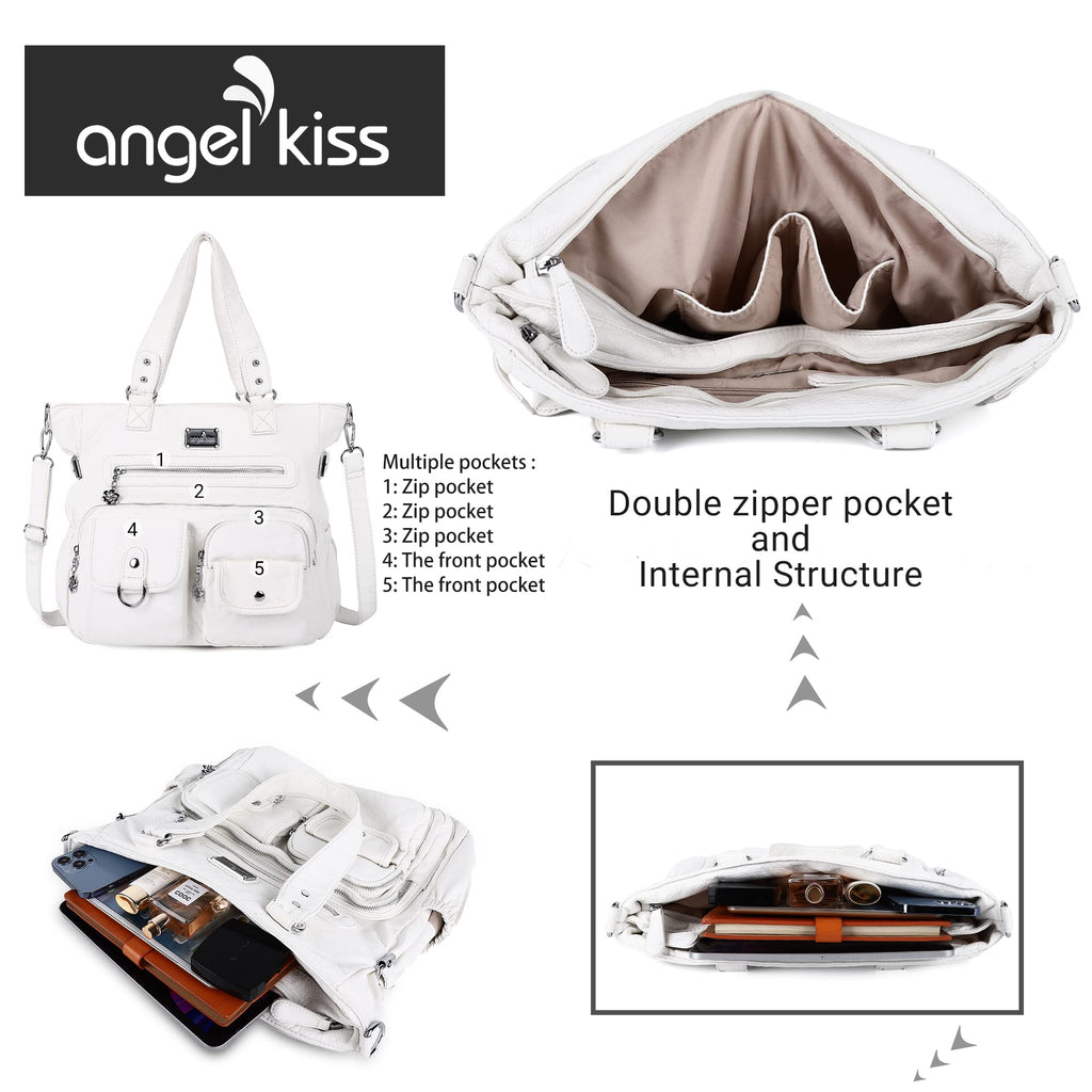 Angelkiss Purses and Handbag for Women Soft Leather Hobo Bags Satchel Shoulder Bags Ladies Tote Crossbody Bag