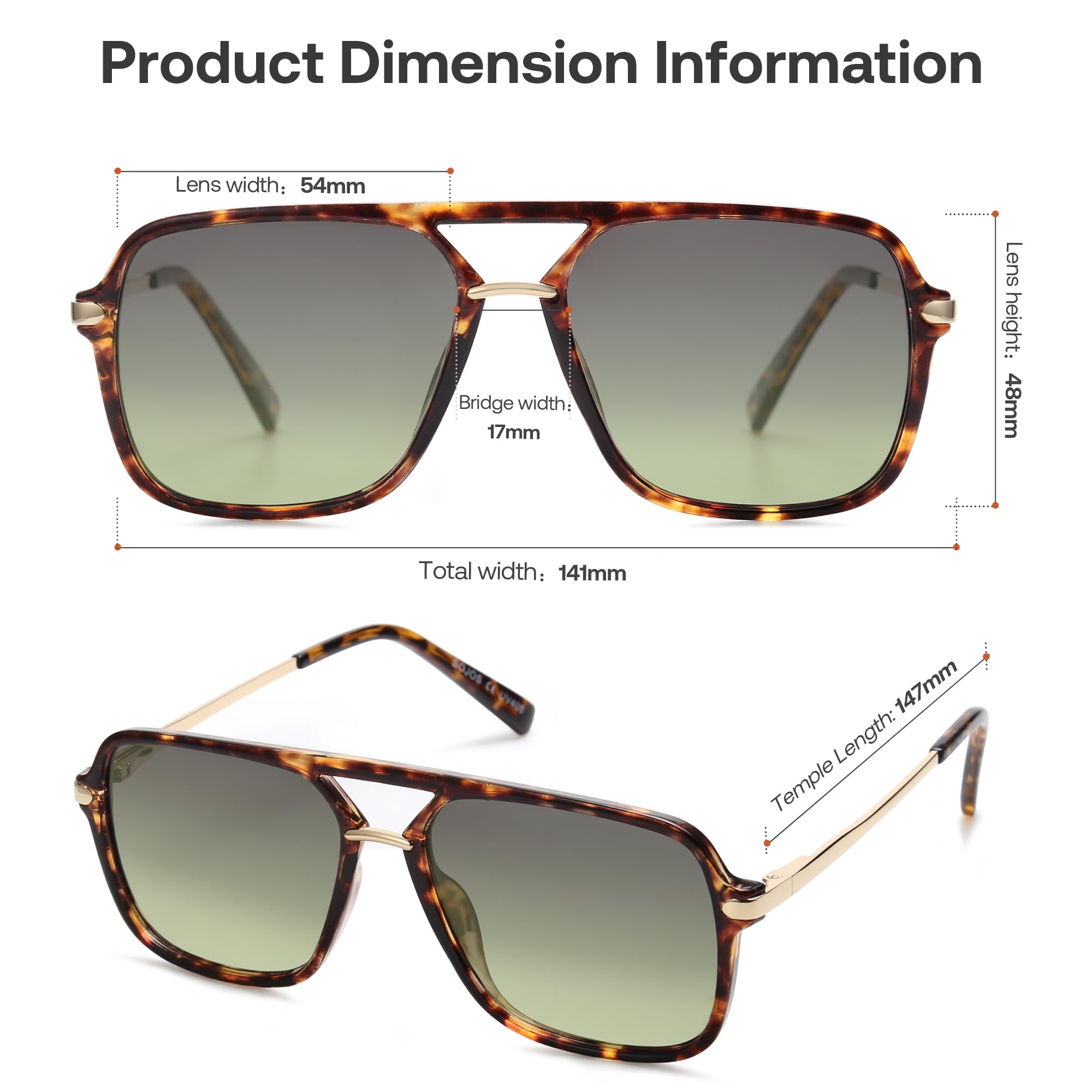 SOJOS Sunglasses for Women & Men, Square, Retro, Polarized Lens, Trendy Aviator, 90s Shades